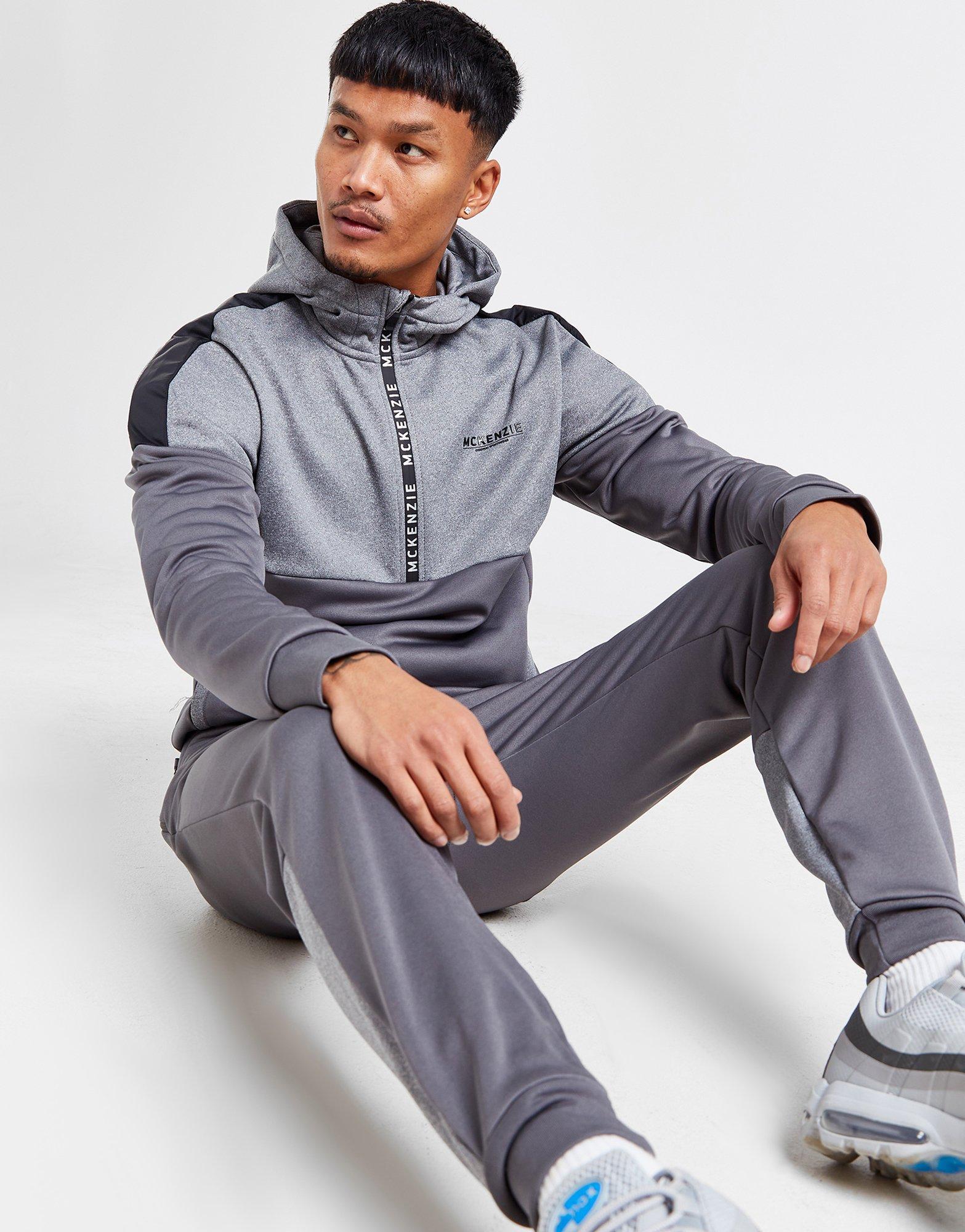 Grey McKenzie Moran Ply Fleece 1/4 Zip Hoodie - JD Sports