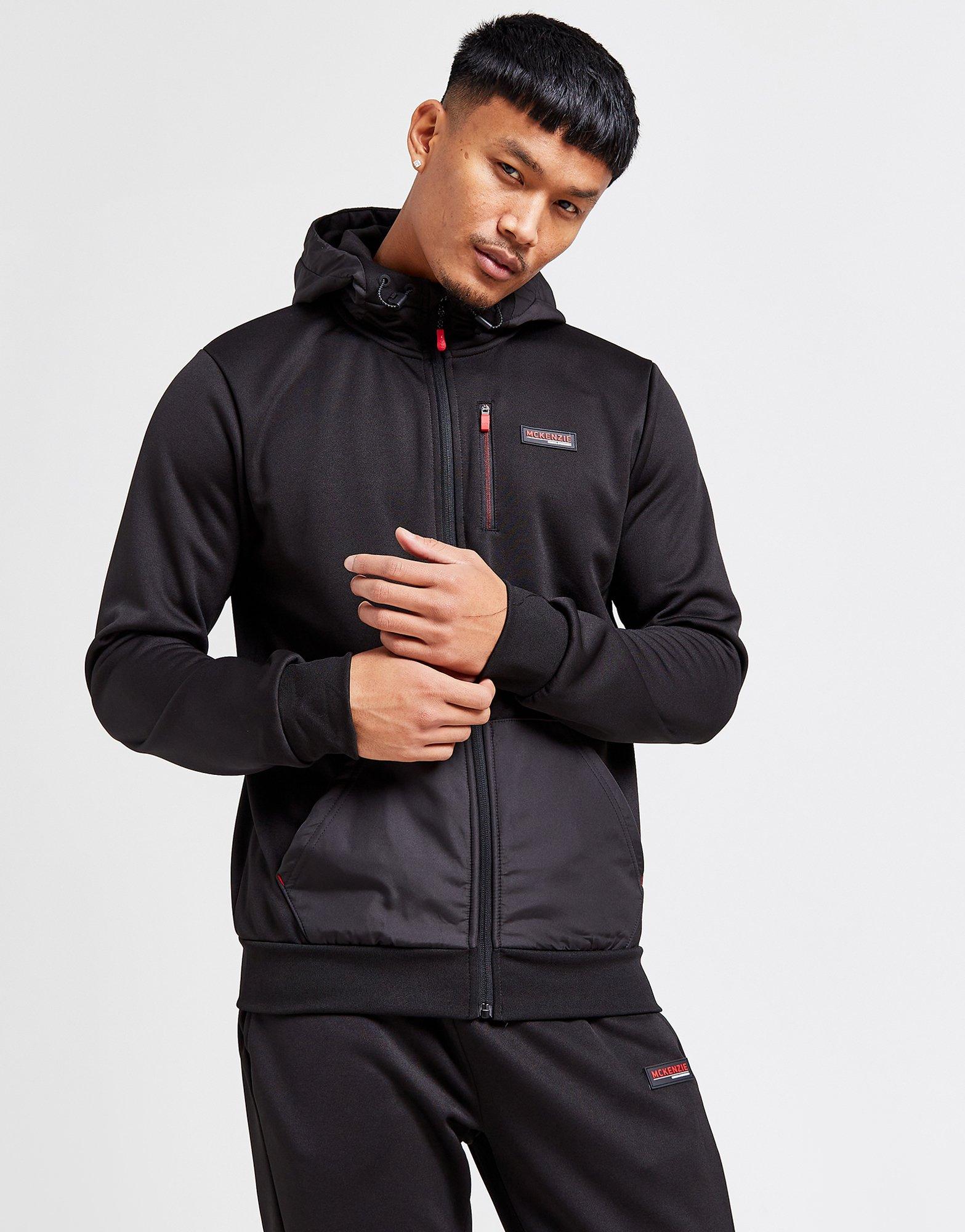 Black McKenzie Hail Poly Fleece Full Zip Hooded Tracksuit | JD Sports UK