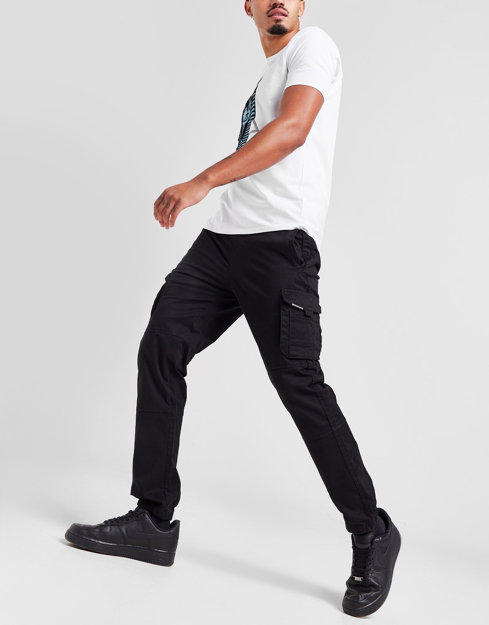 Black Cuffed Cargo Pants JD Sports NZ