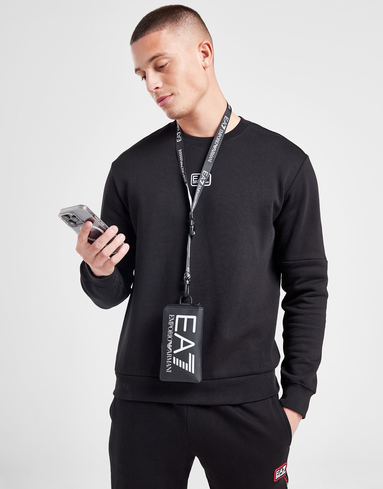 Black Emporio Armani EA7 Train Phone Holder Bag JD Sports