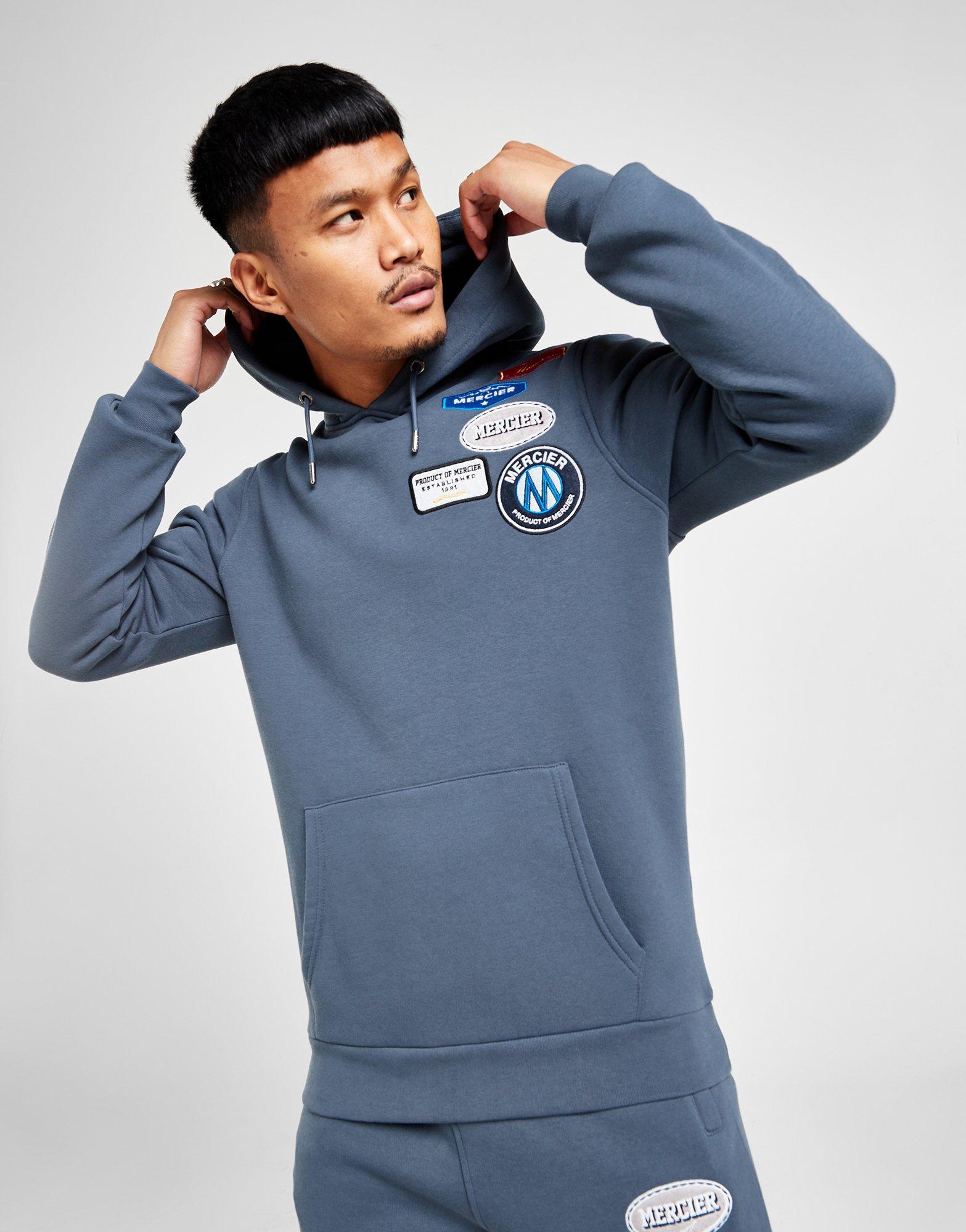 Blue MERCIER Badge Hoodie - JD Sports Global