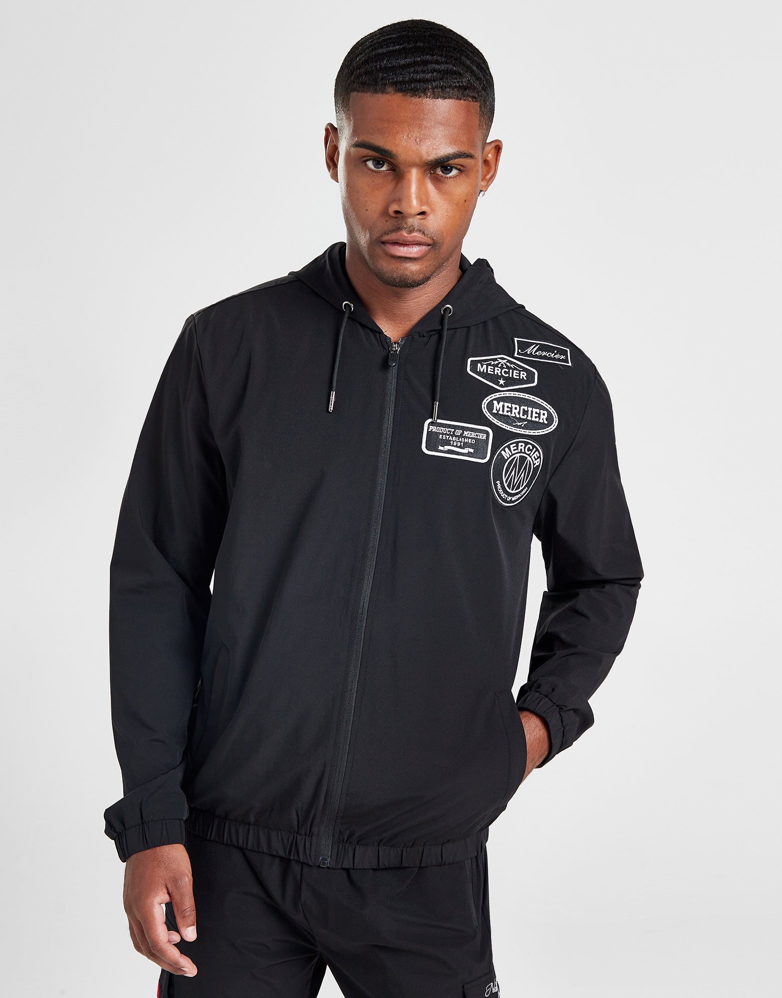 MERCIER Mono Windbreaker Jacket in Nero JD Sports