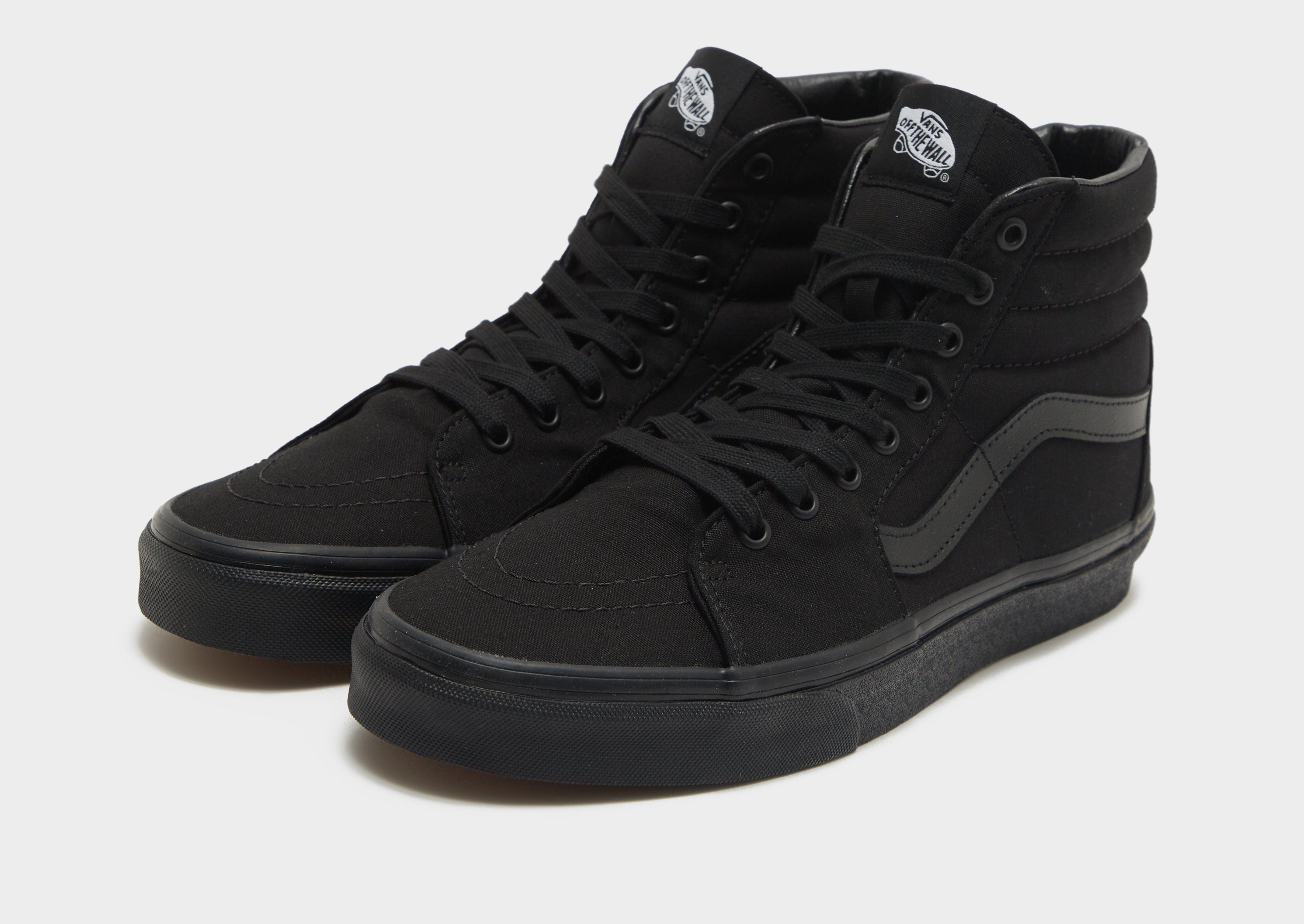 Vans sk8 hi hot sale black canvas