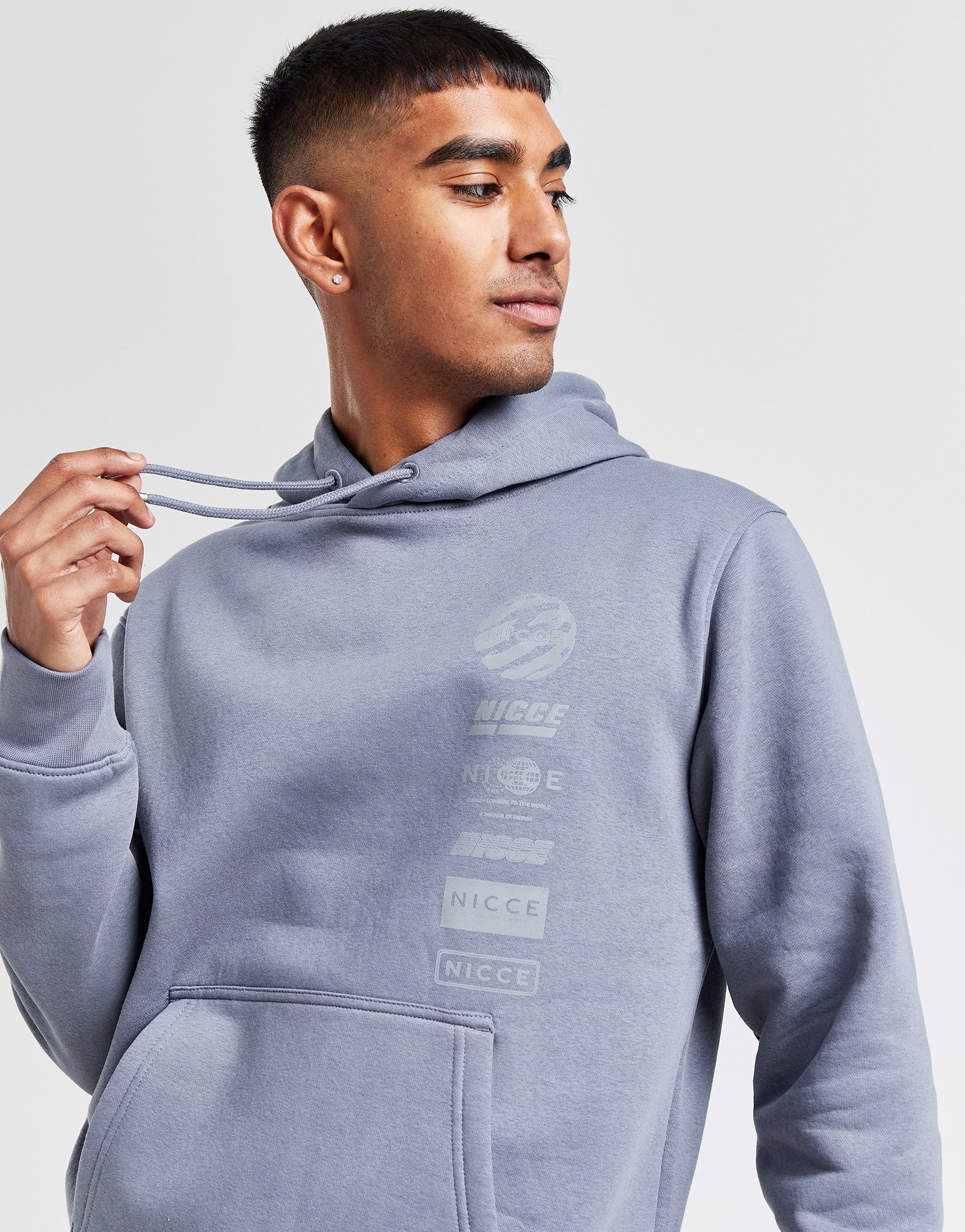 Grey Nicce Stickered Overhead Hoodie | JD Sports Malaysia