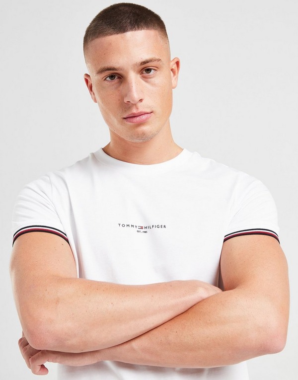 Tommy in Hilfiger Tipped Logo T-Shirt JD Sports Bianco |