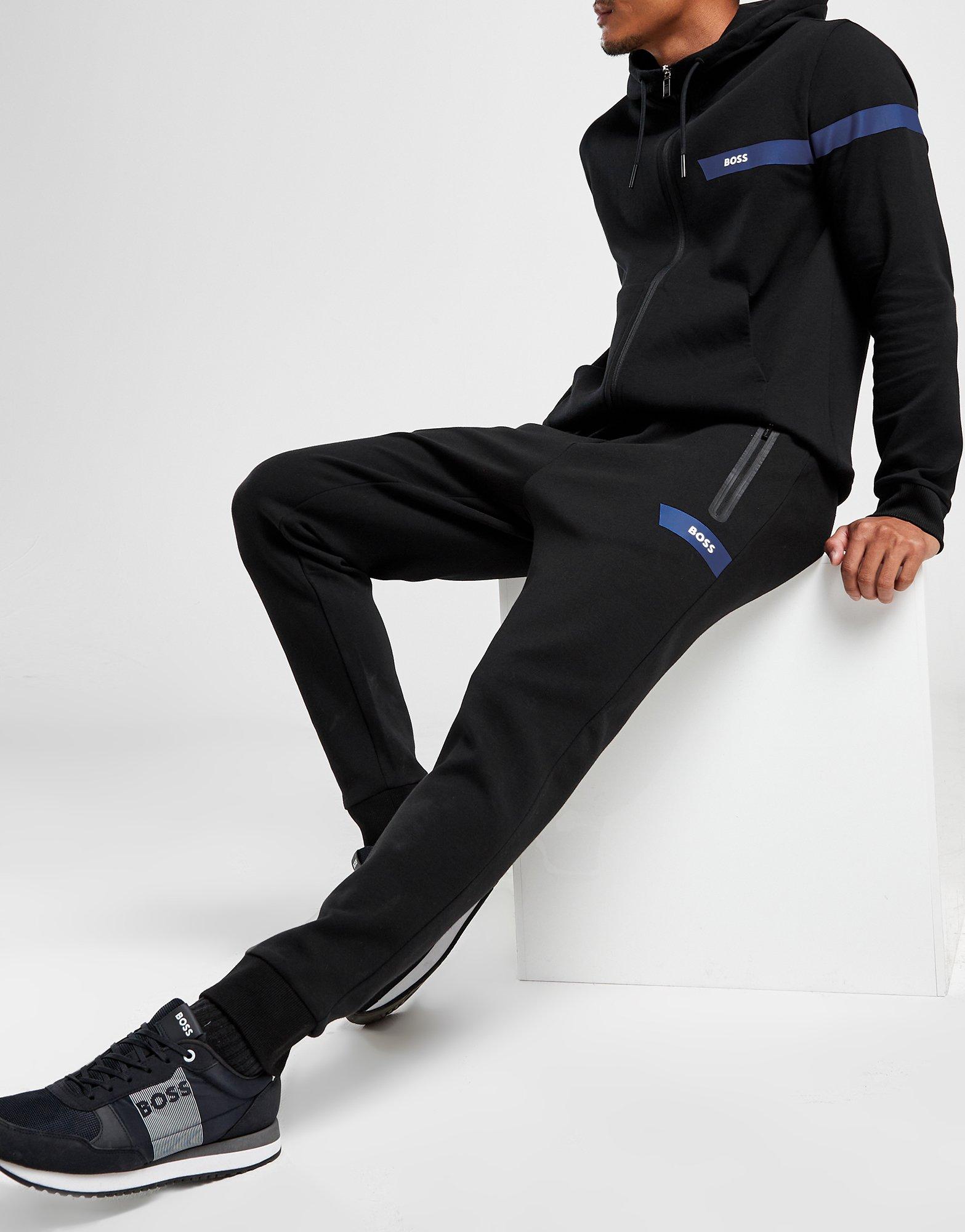 BOSS Stretch-cotton leggings With Logo Waistband in Black