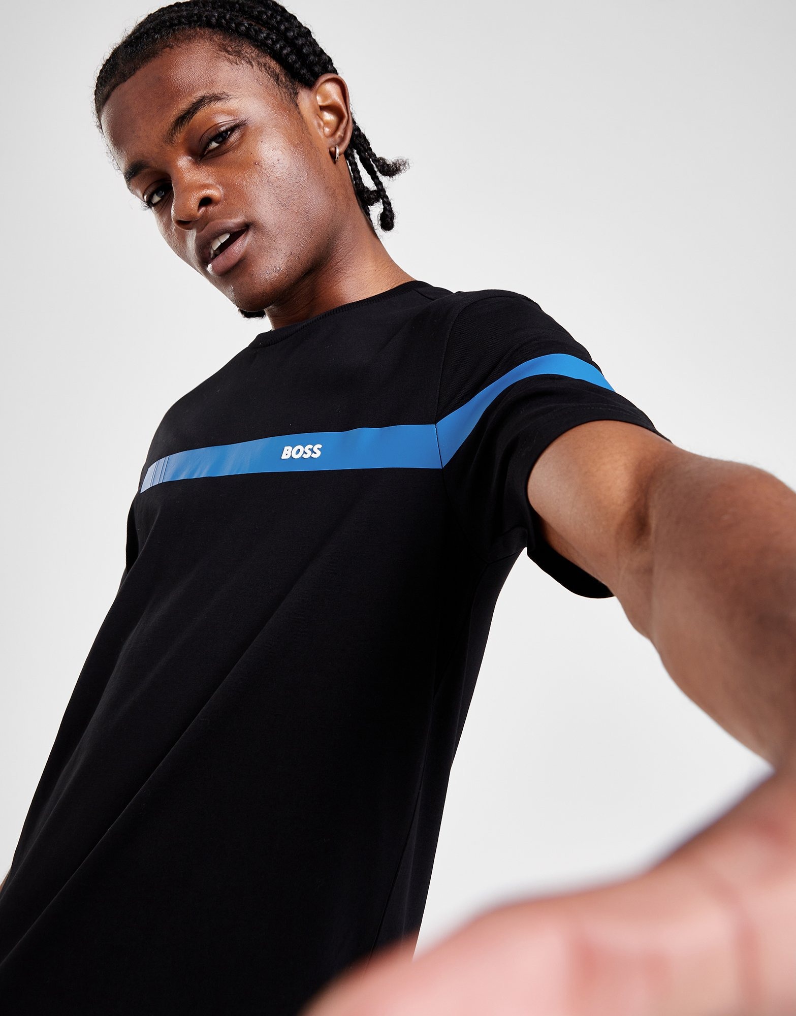 Black BOSS Linear T-Shirt - JD Sports