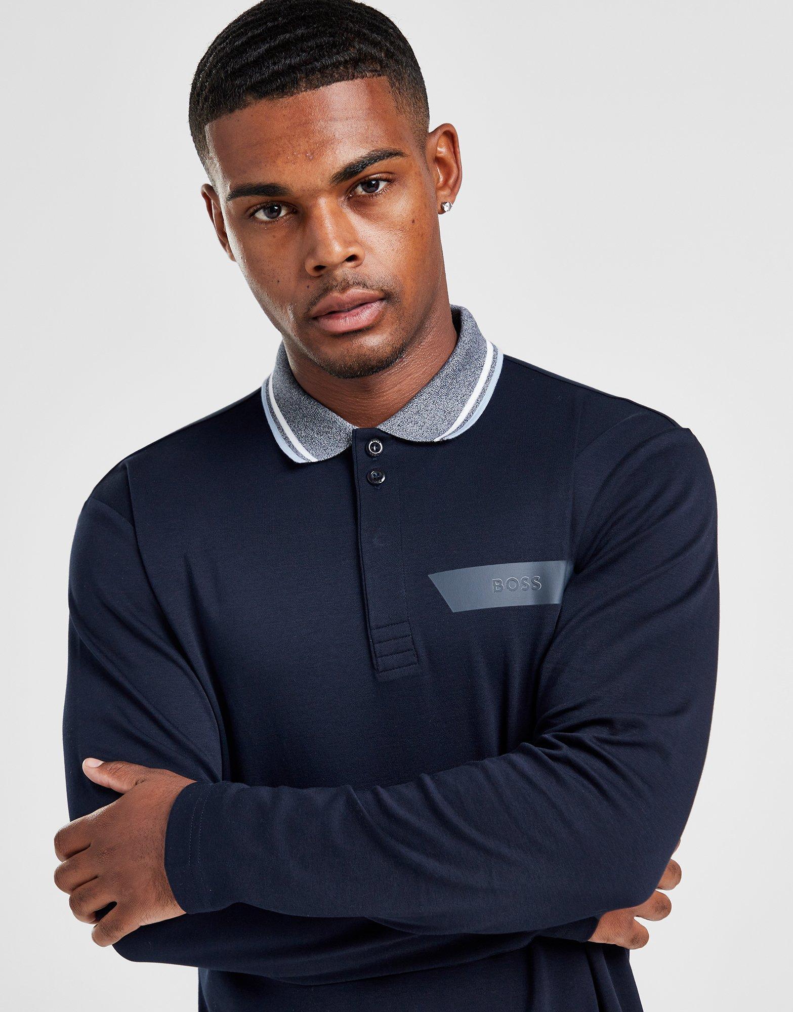 Boss plisy cheap long sleeve polo