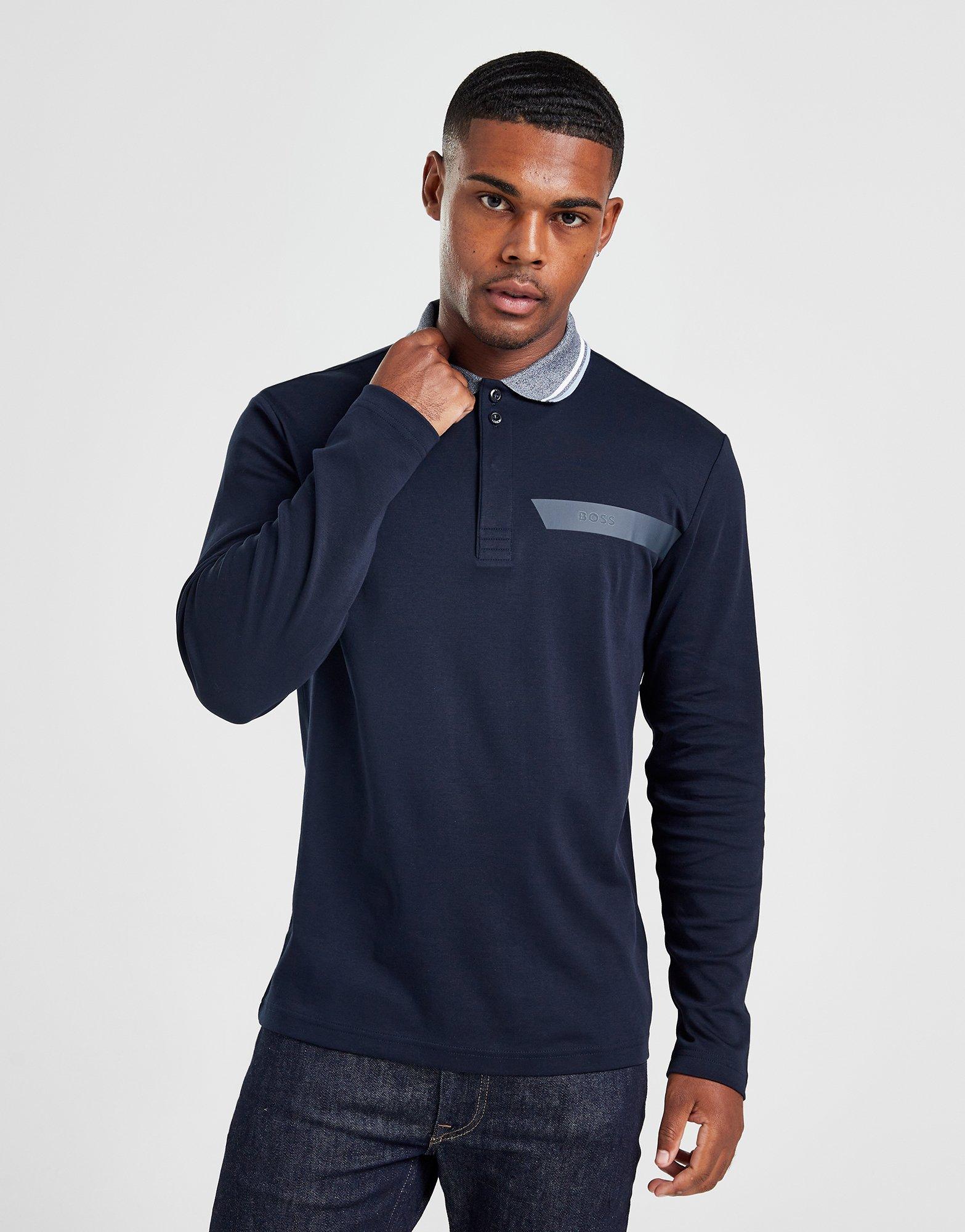 Hugo boss long outlet sleeve polo shirts