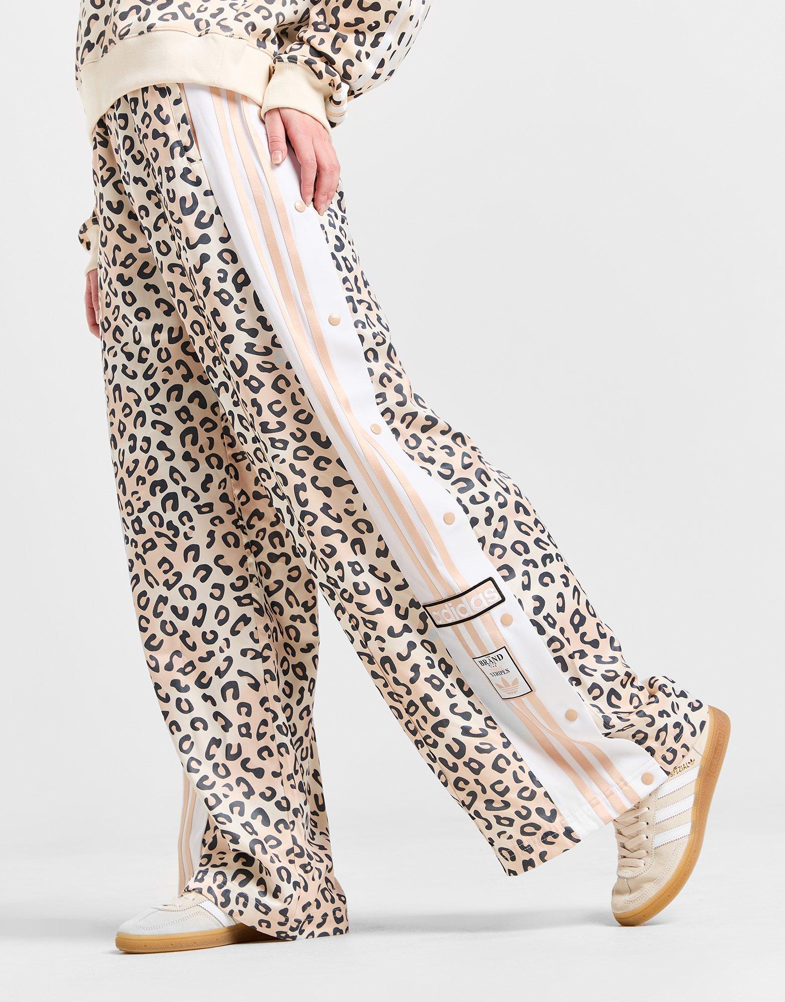 Beige adidas Originals Adibreak Leopard Track Pants