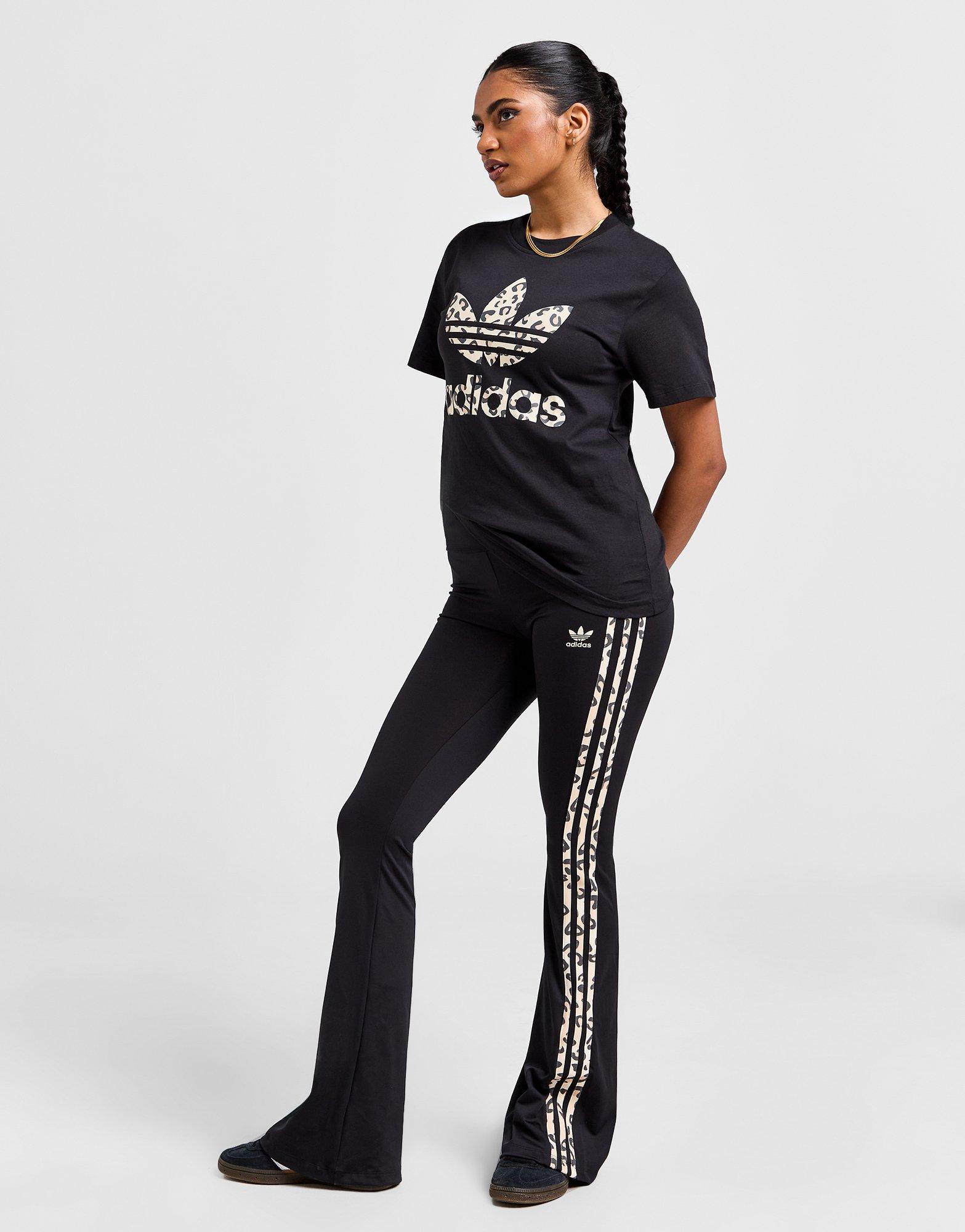 adidas Originals Leopard Luxe 3-Stripes Infill Flared Leggings