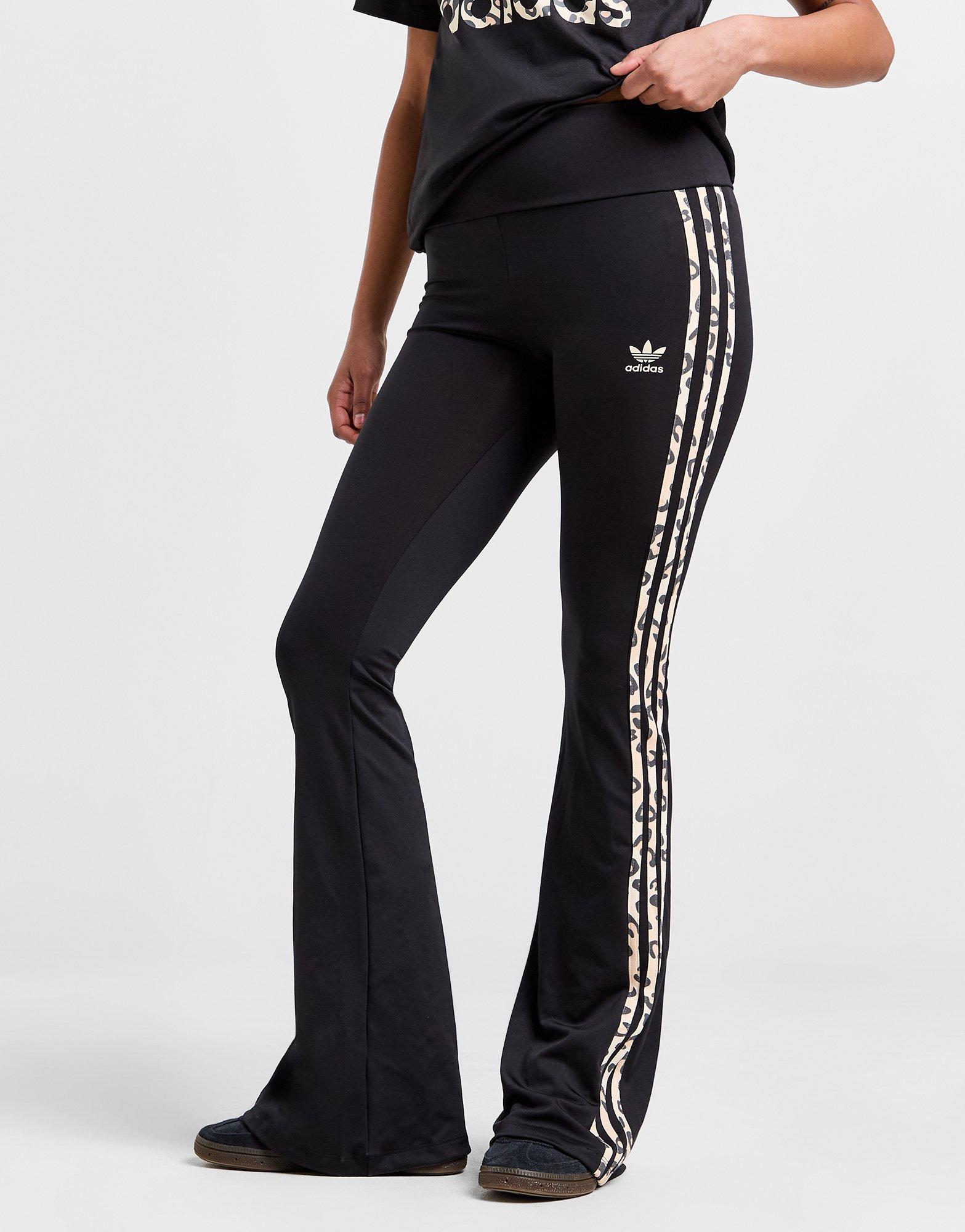 adidas Originals 3-Stripes Leopard Print Flare Leggings