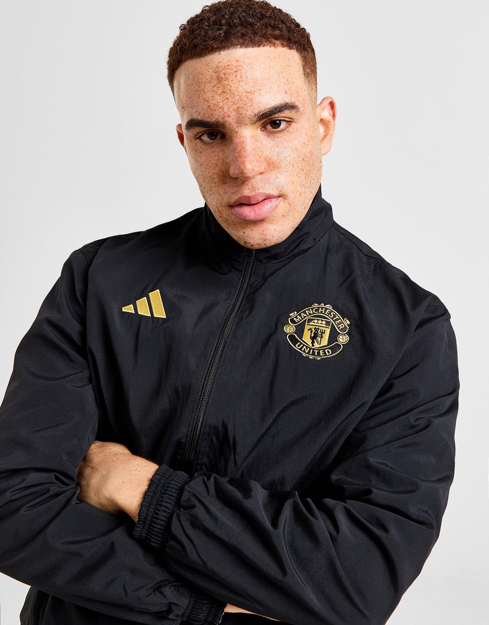 adidas Manchester United Stone Roses Anthem Jacket - Black, Men's Soccer