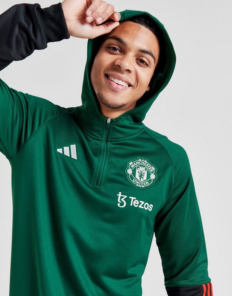 Green adidas Manchester United FC Track Hoodie | JD Sports UK
