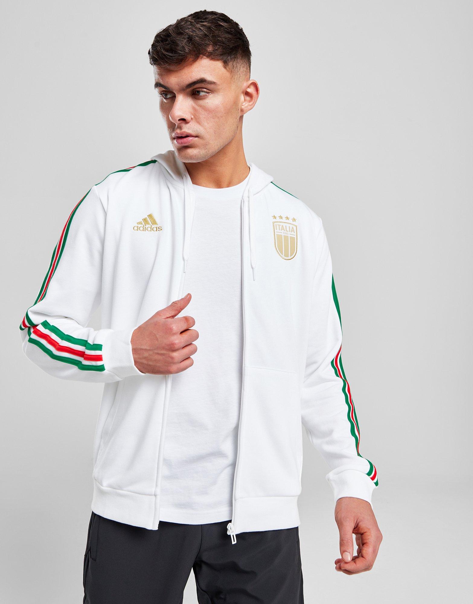 adidas Felpa Full Zip Italy DNA in Bianco