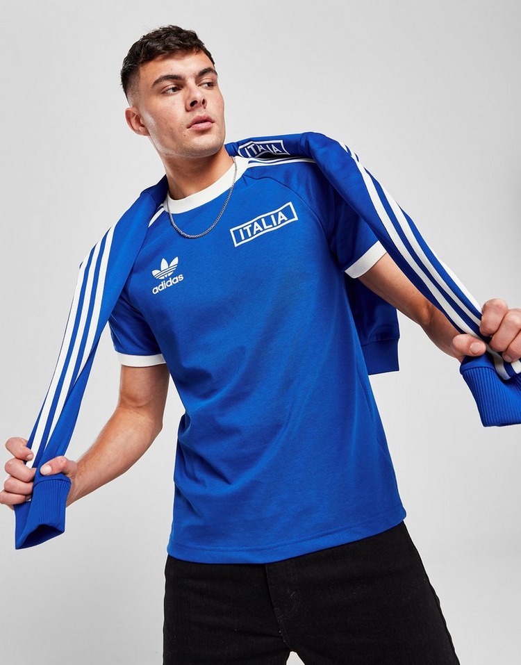 Blue adidas Italy Classics 3-Stripes T-Shirt - JD Sports
