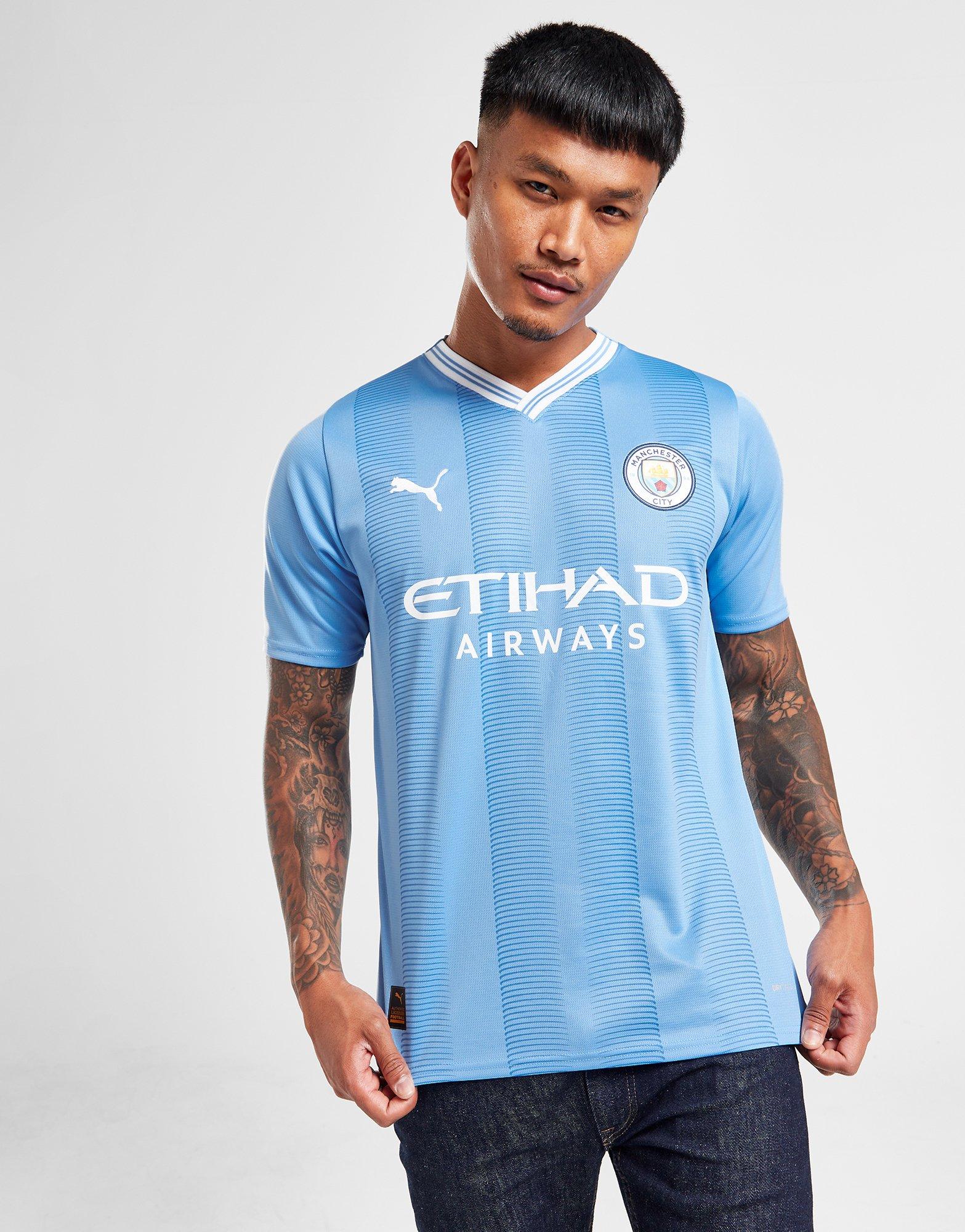 Blue Puma Manchester City FC 2023/24 Haaland #9 Home Shirt