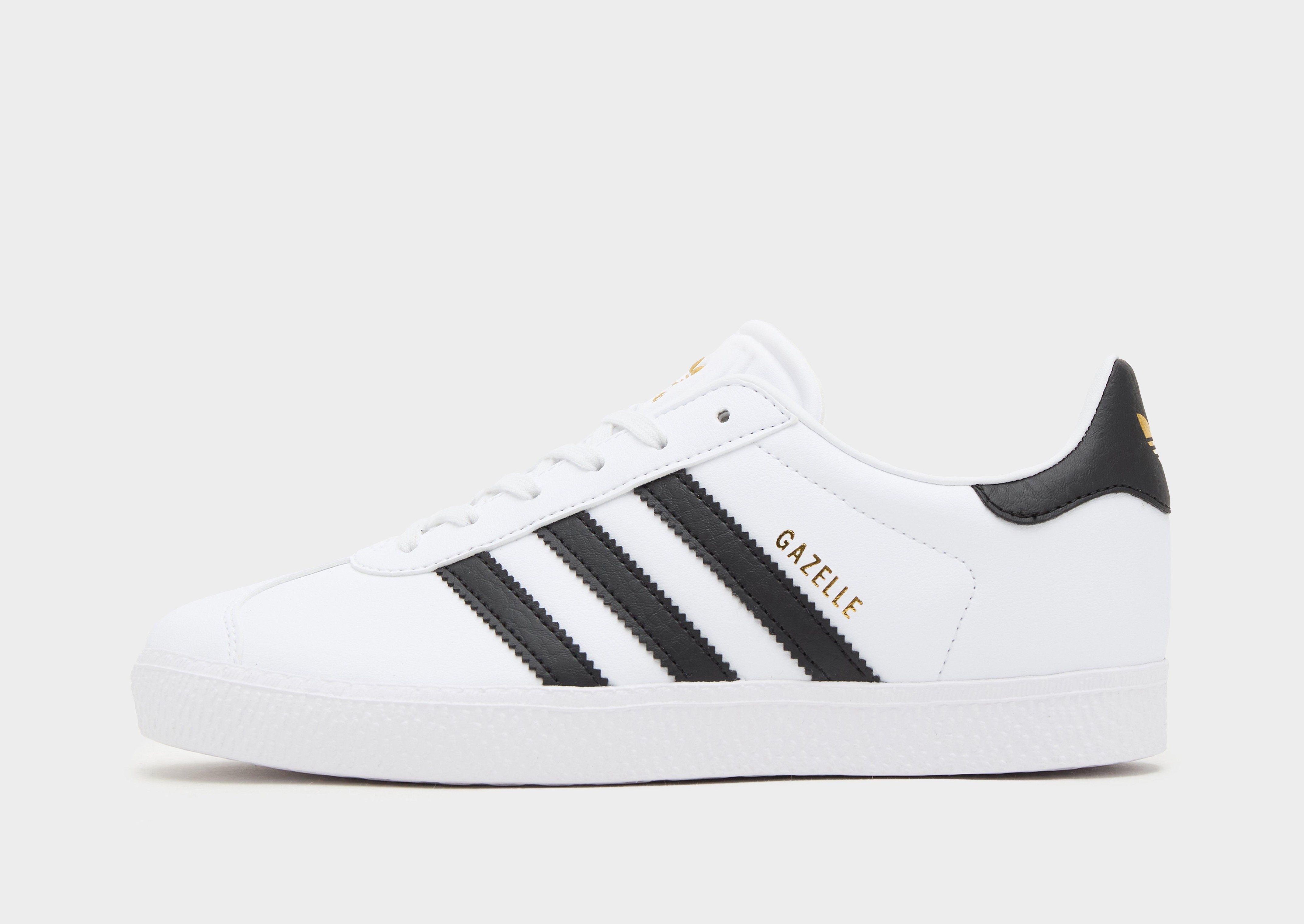 White leather gazelles on sale womens