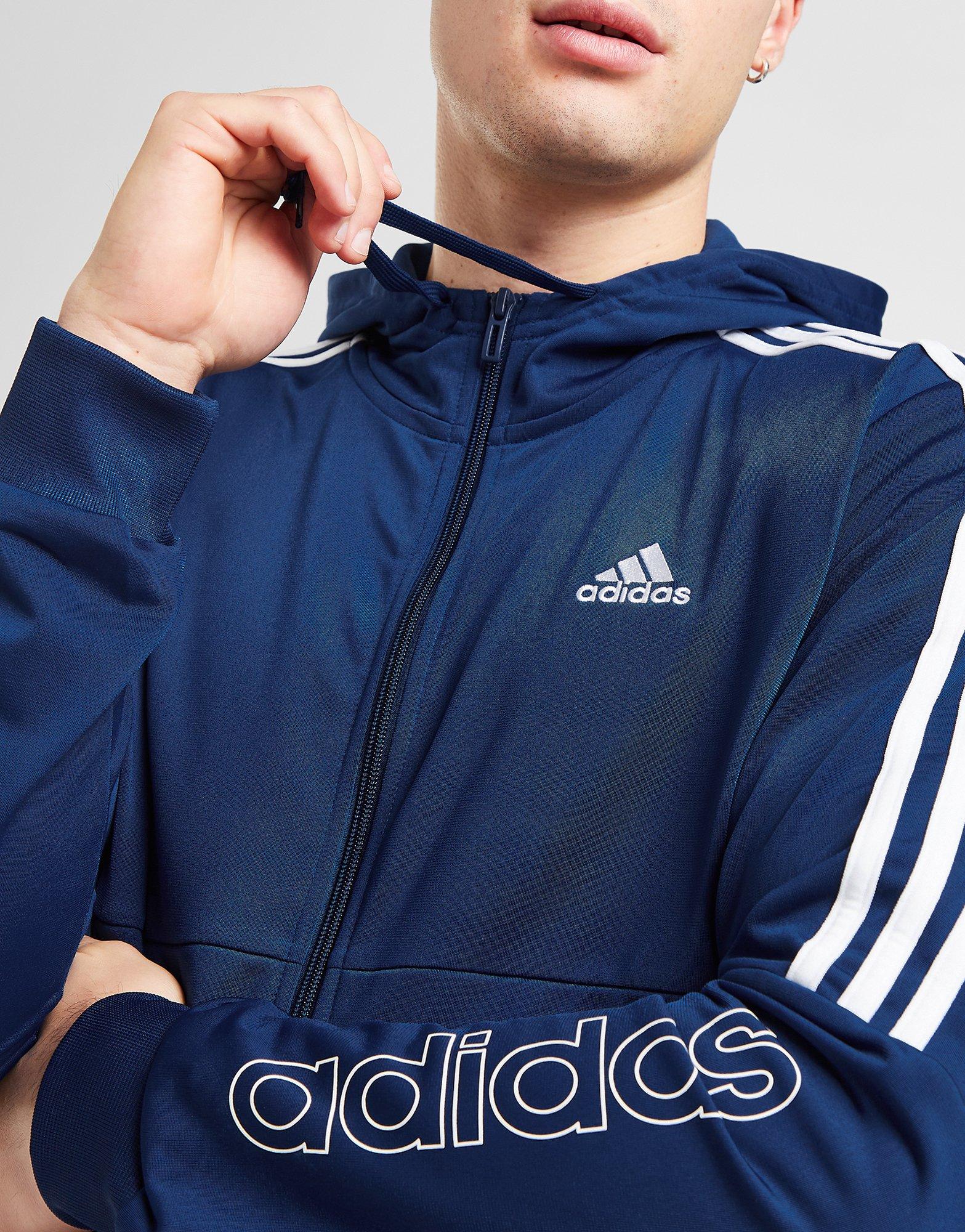 adidas Sweat à Capuche Poly Homme Bleu- JD Sports France