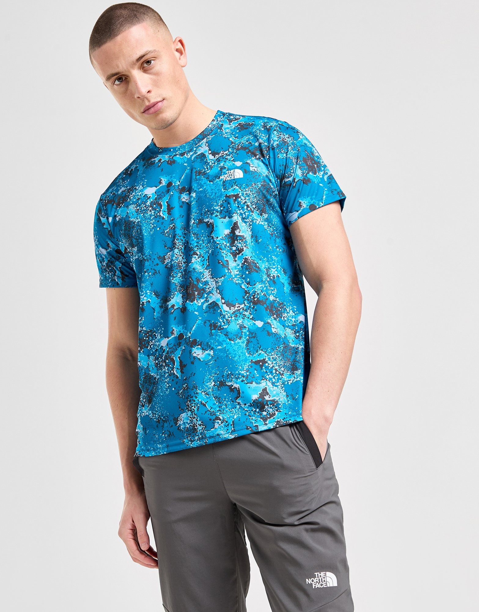 Blue The North Face Reaxion All Over Print T-Shirt | JD Sports UK