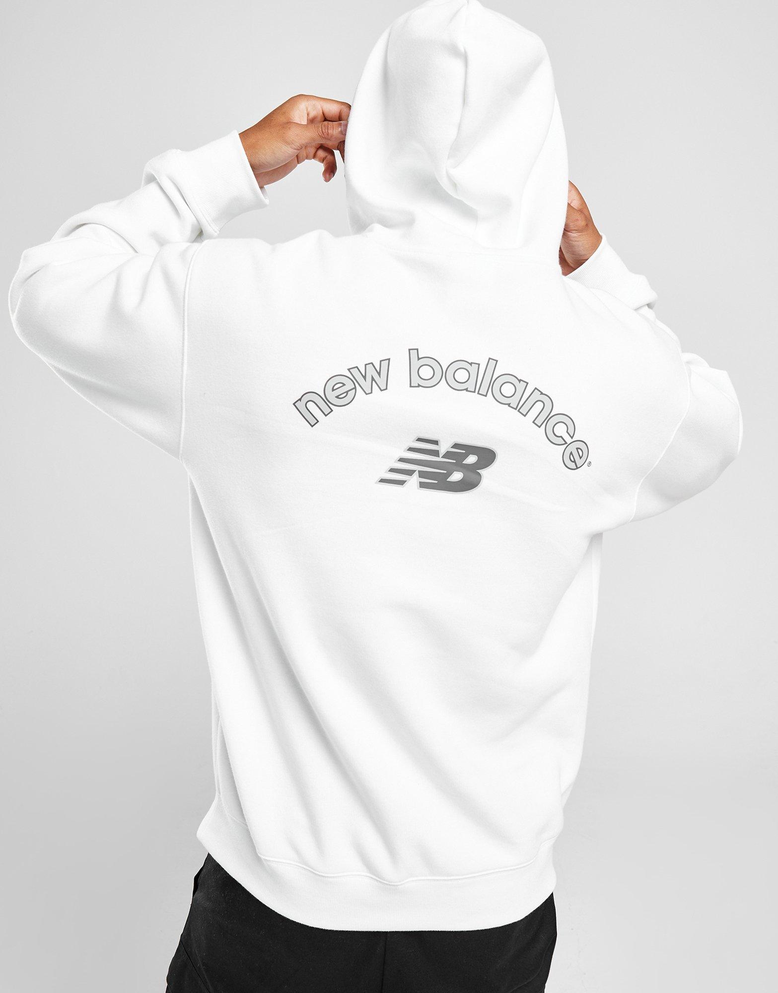 New Balance washed hoodie with logo in off white