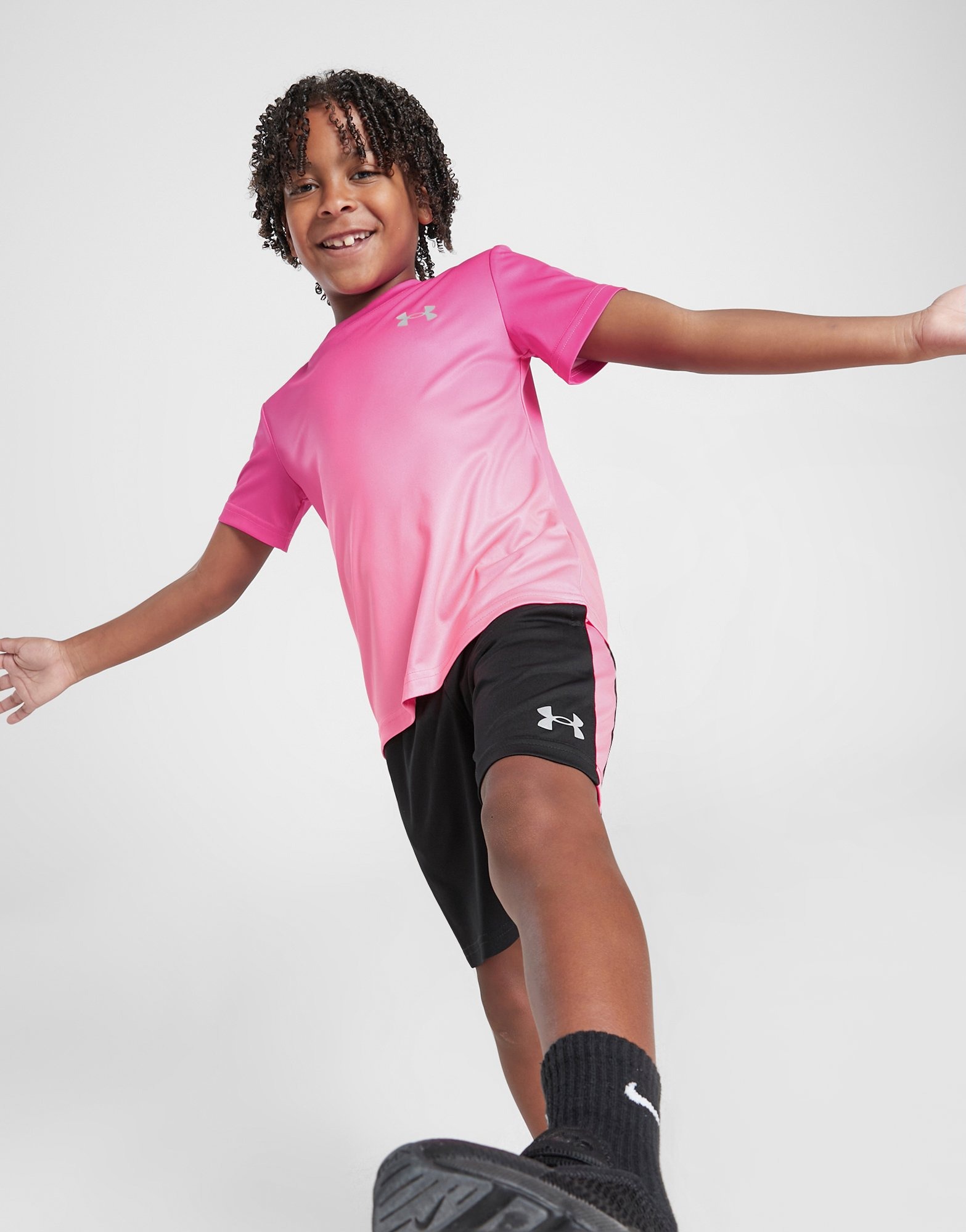 Pink Under Armour Fade T Shirt Shorts Set Children JD Sports Malaysia