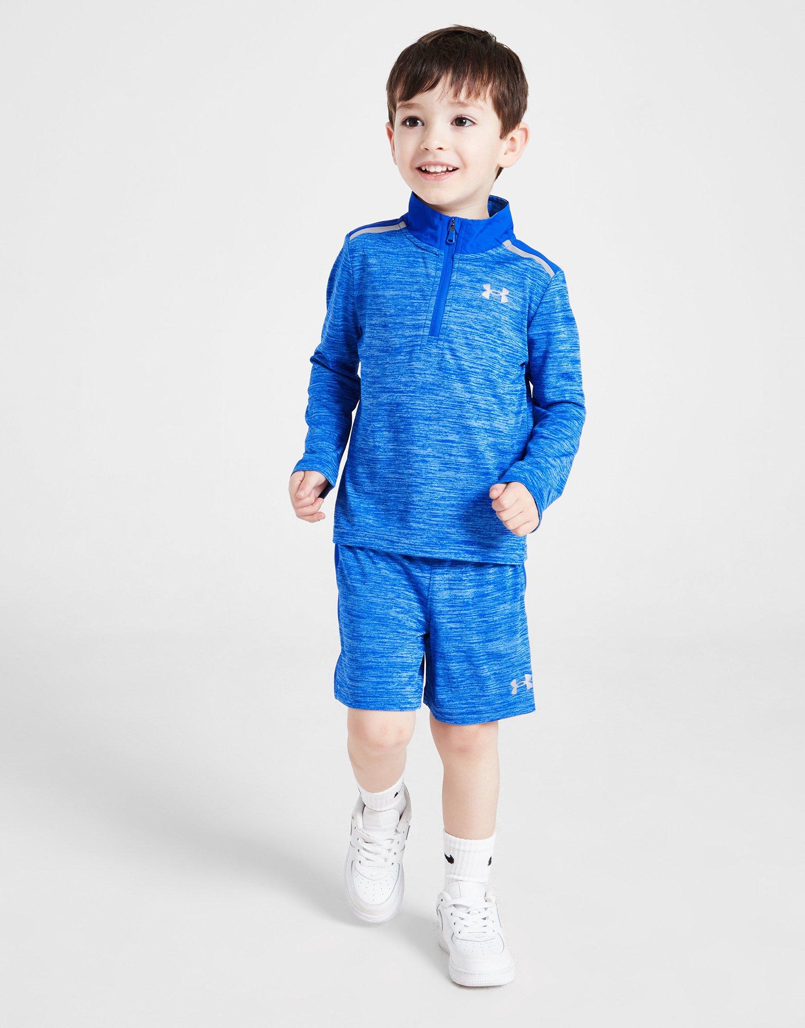 Blue Under Armour Woven Panel 1/4-Zip Top/Shorts Set Infant | JD Sports UK