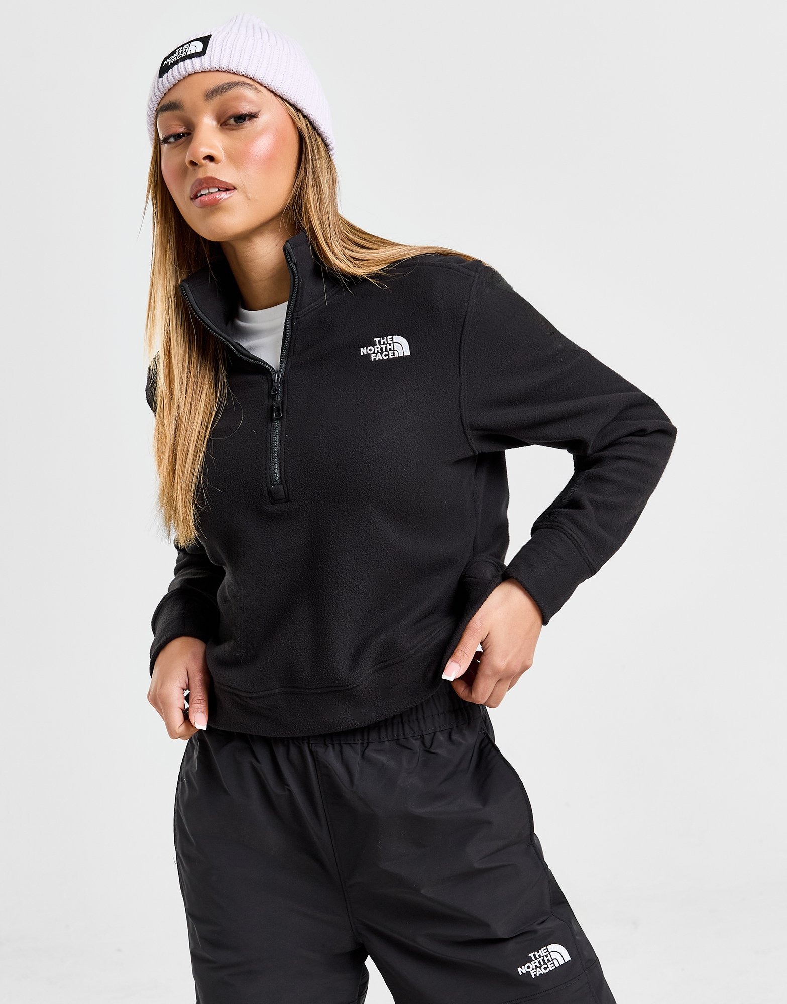 Black The North Face Glacier 100 1/4 Zip Top | JD Sports UK