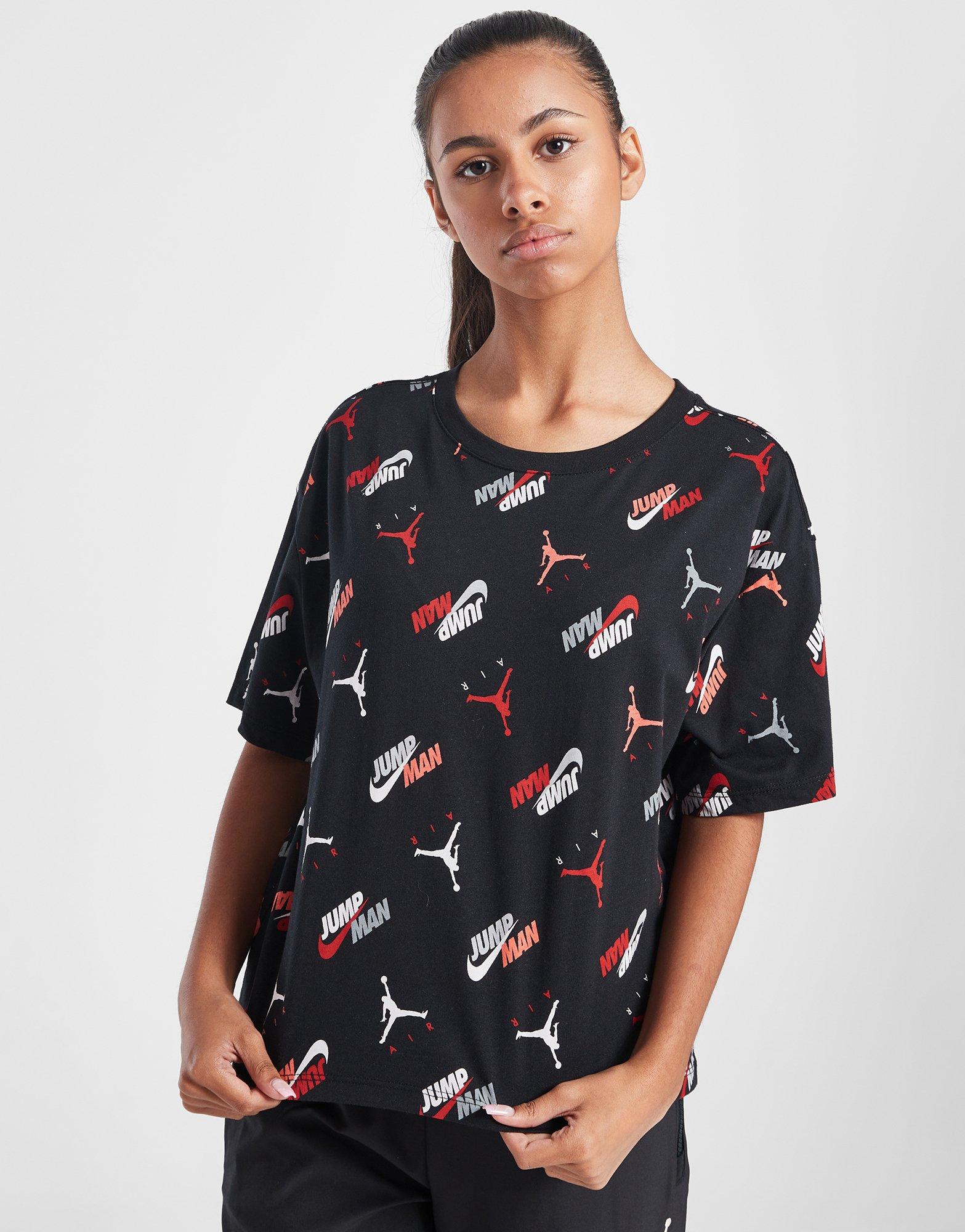 Jordan Girls' All Over Print T-Shirt Junior