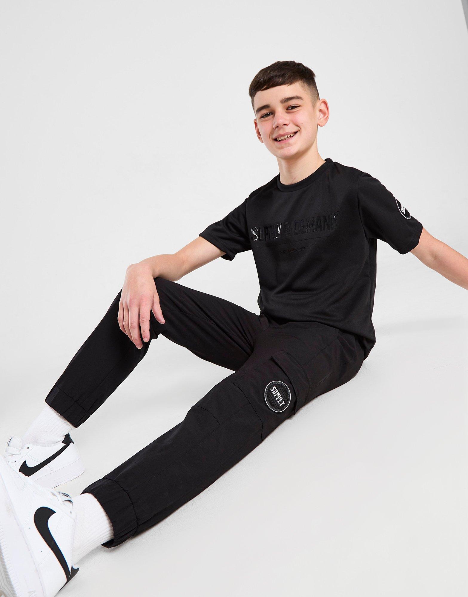 Black Supply & Demand Alight Woven Cargo Track Pants Junior