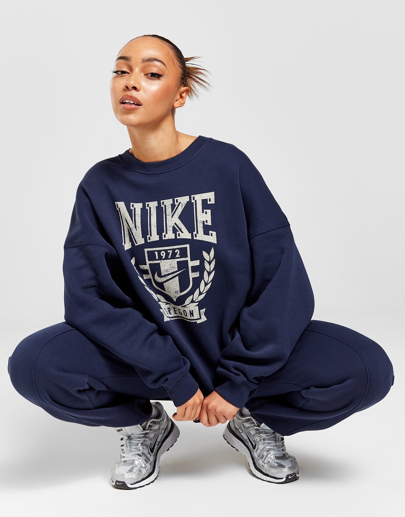 Blue Nike Varsity Oversized Crew Sweatshirt - JD Sports Global