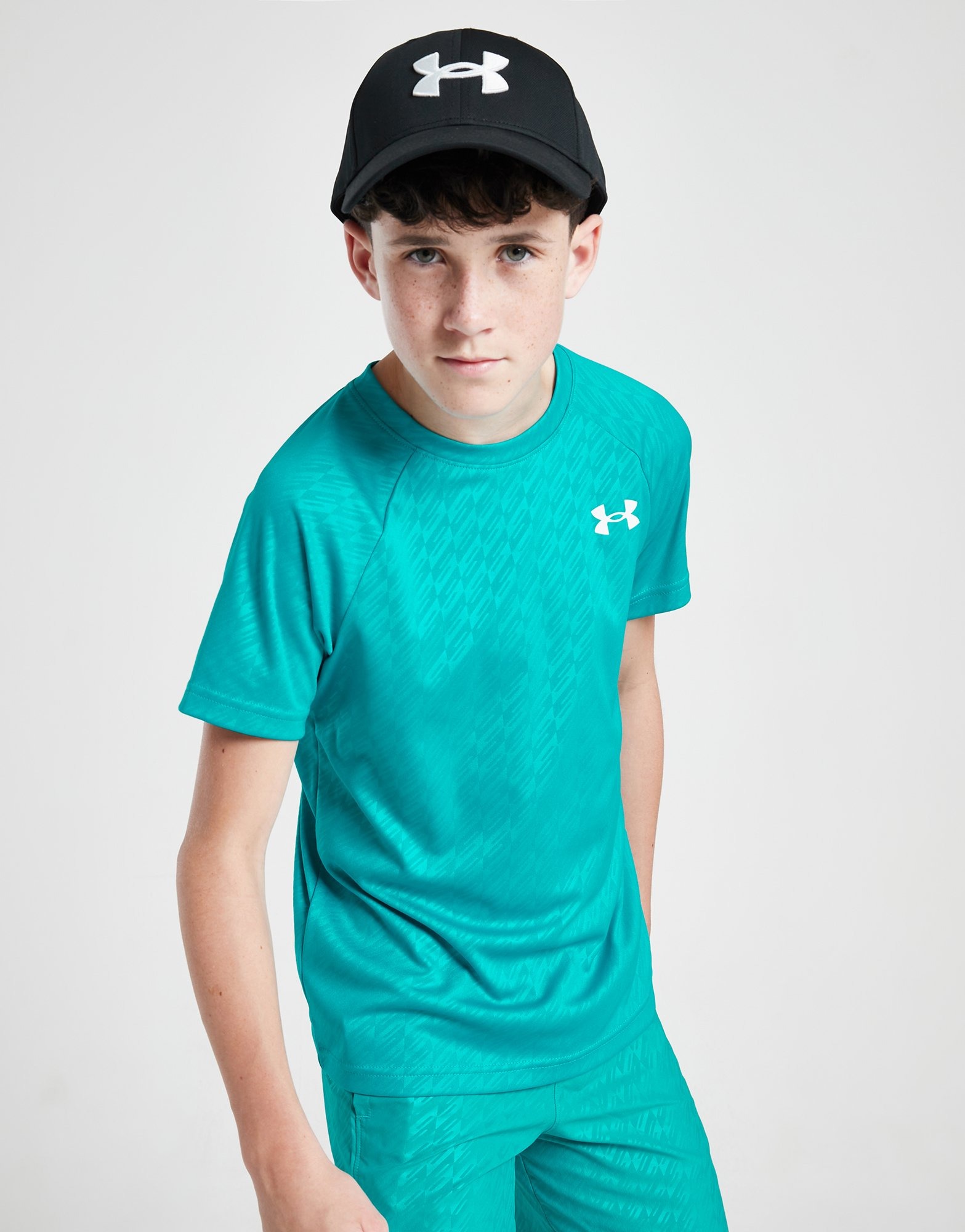 Blue Under Armour Tech Embossed T-Shirt Junior | JD Sports