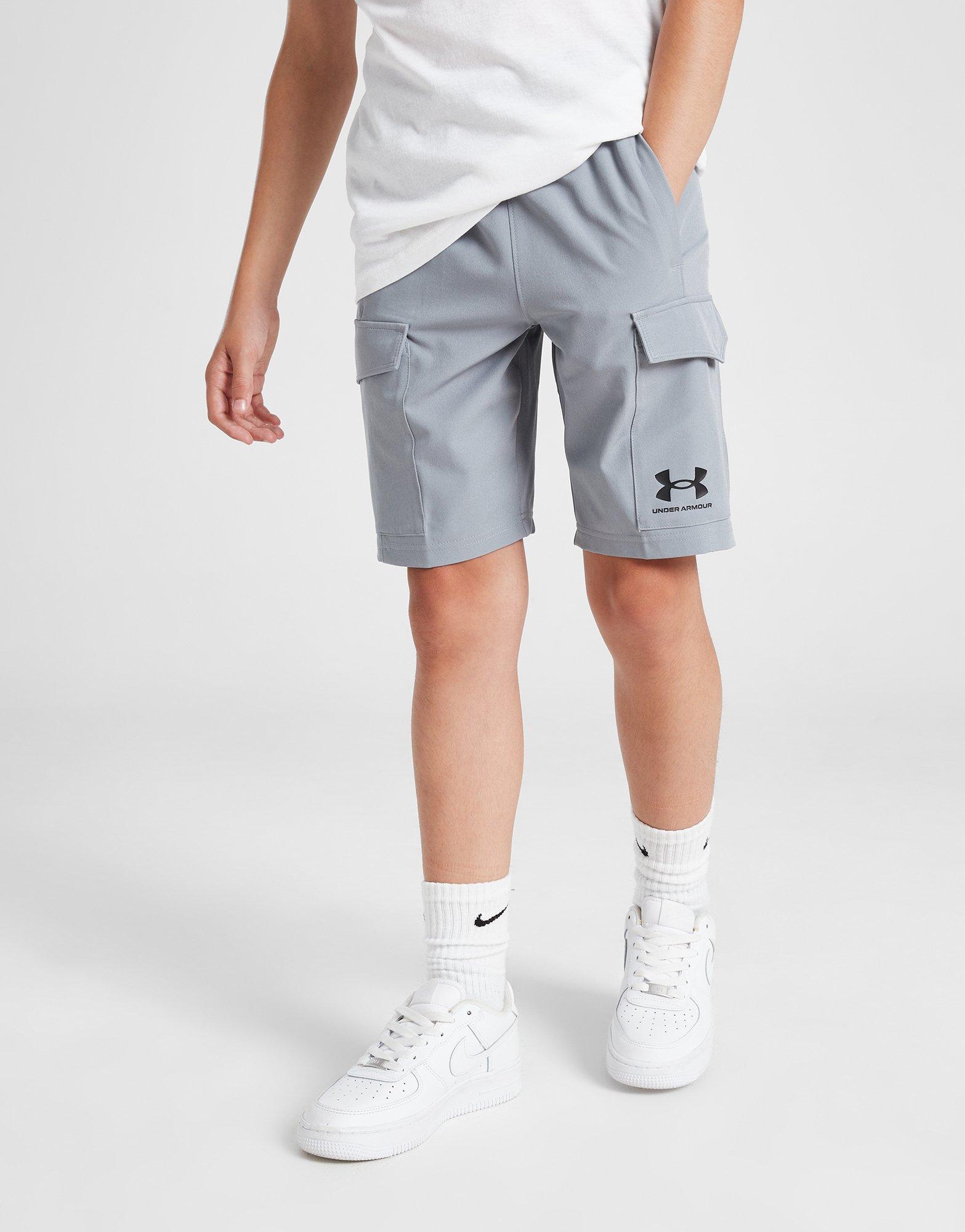 Grey Under Armour Ua Woven Cargo Shorts Junior - JD Sports