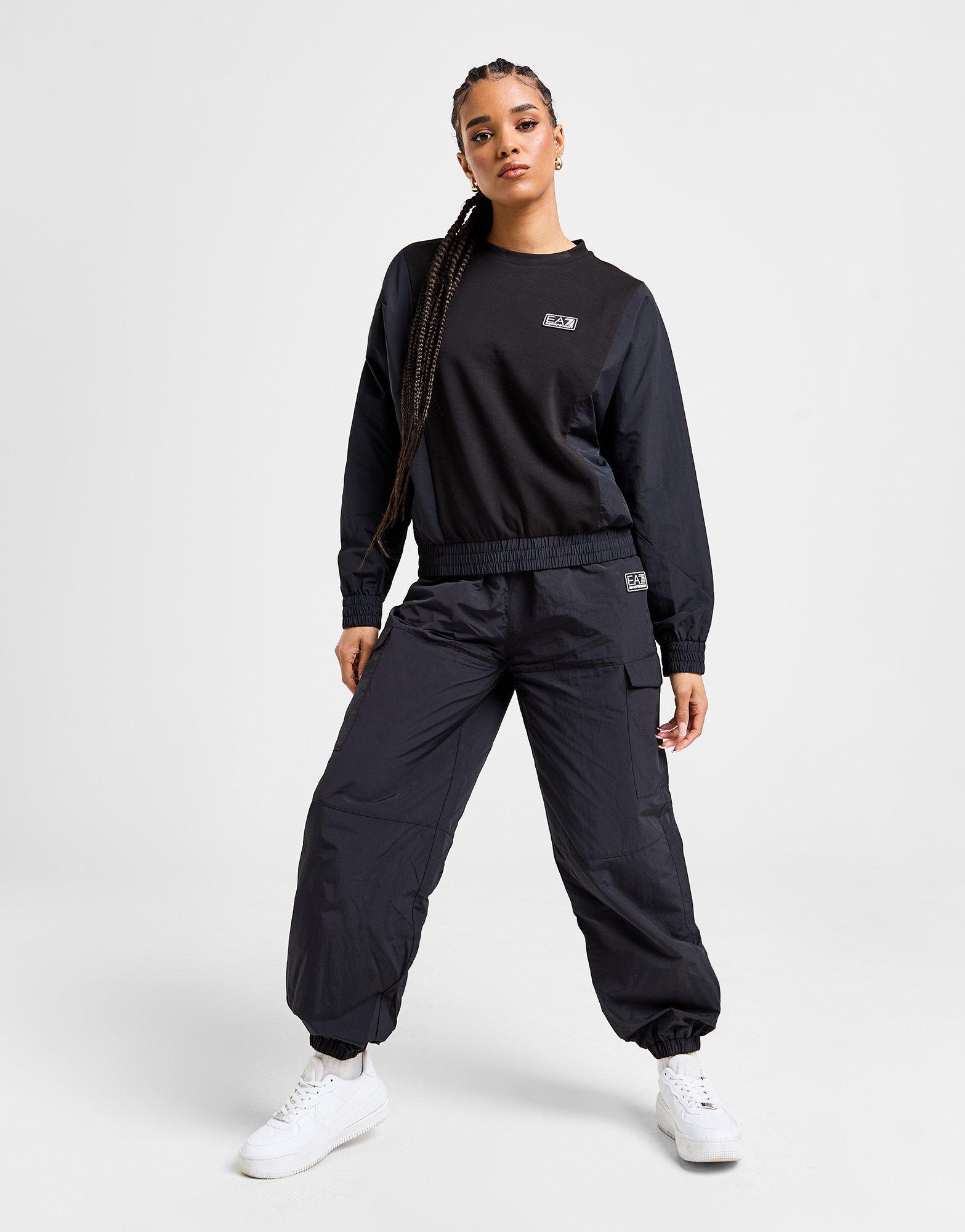 EA7 Emporio Armani Woven Panel Crew Sweatshirt