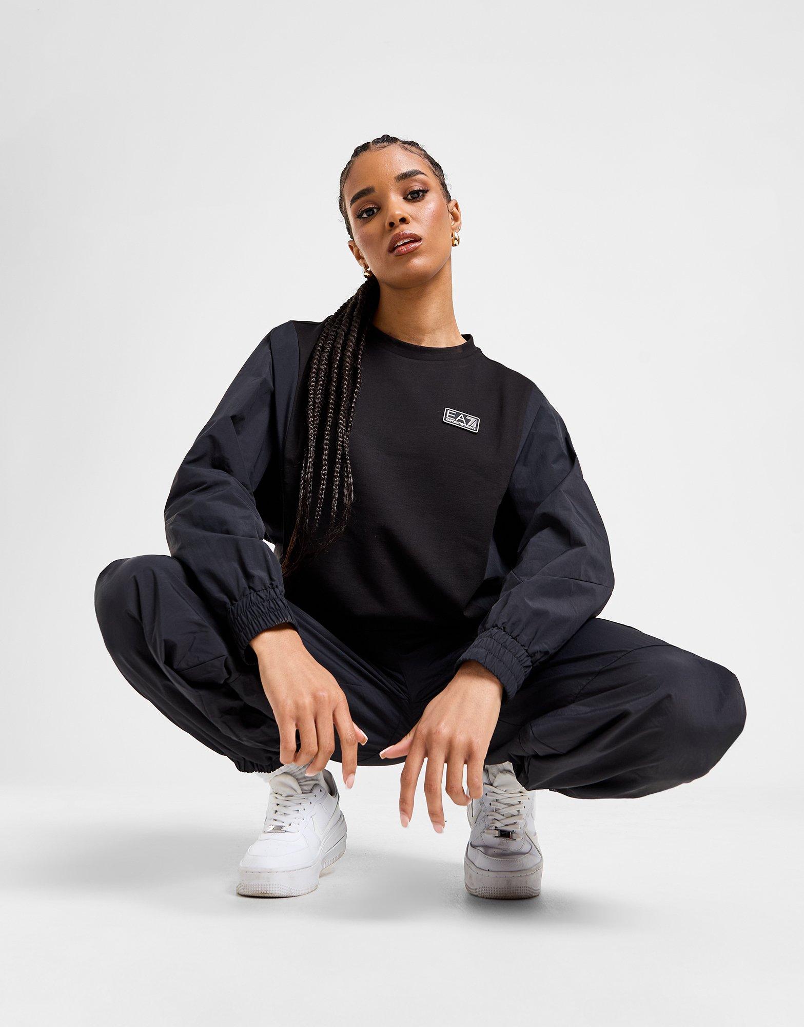 EA7 Emporio Armani Woven Panel Crew Sweatshirt