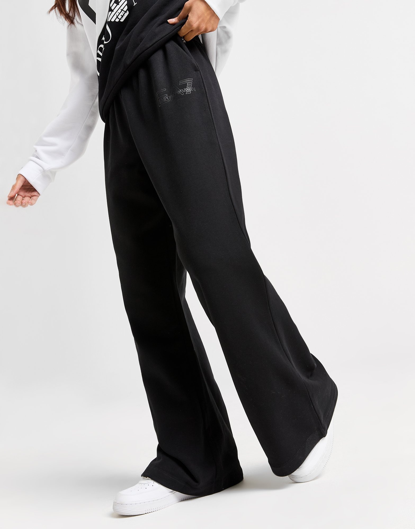 Black Emporio Armani EA7 Wide Leg Track Pants - JD Sports Global