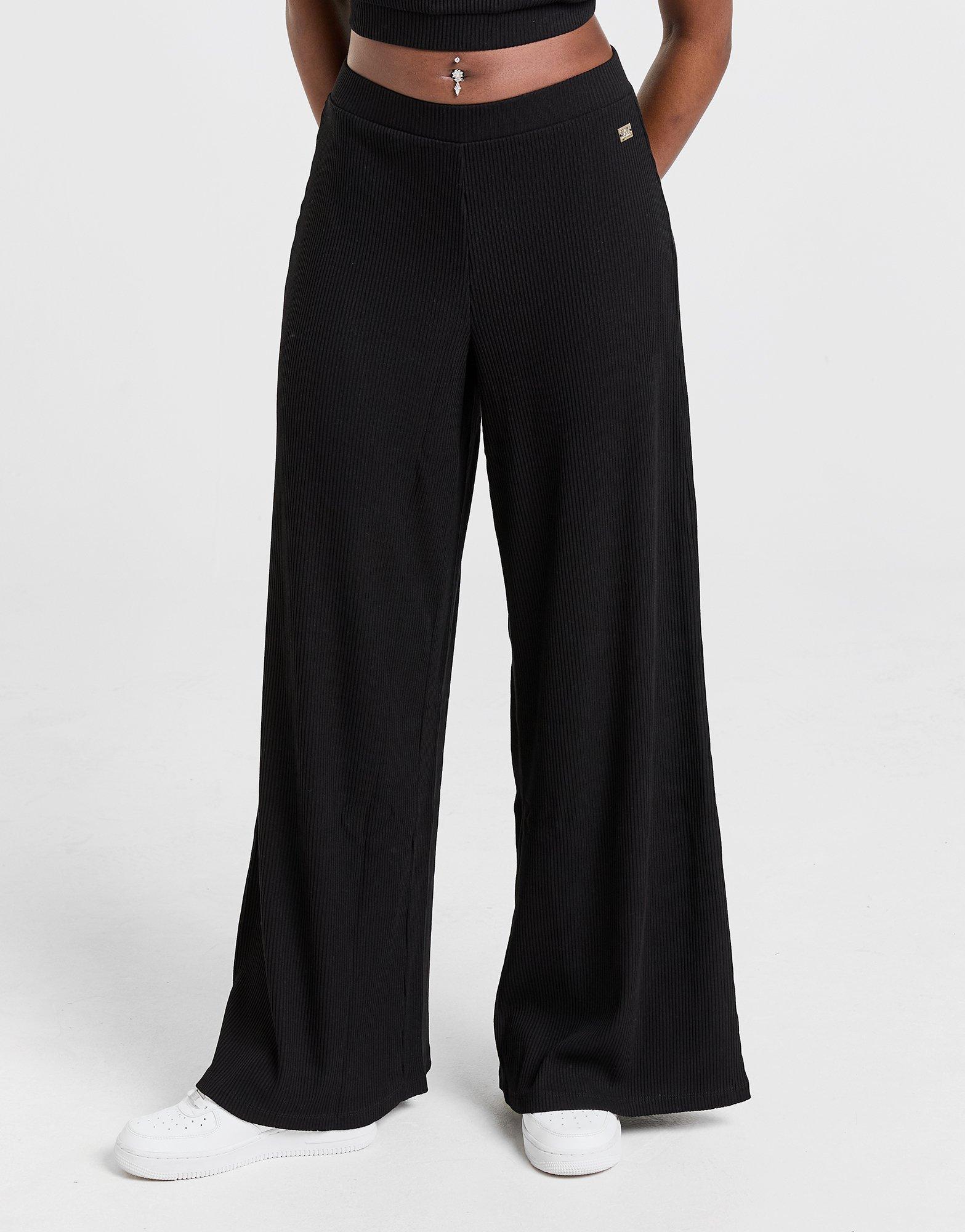 Emporio Armani EA7 Ribbed Crop Top/Wide Leg Joggers Set
