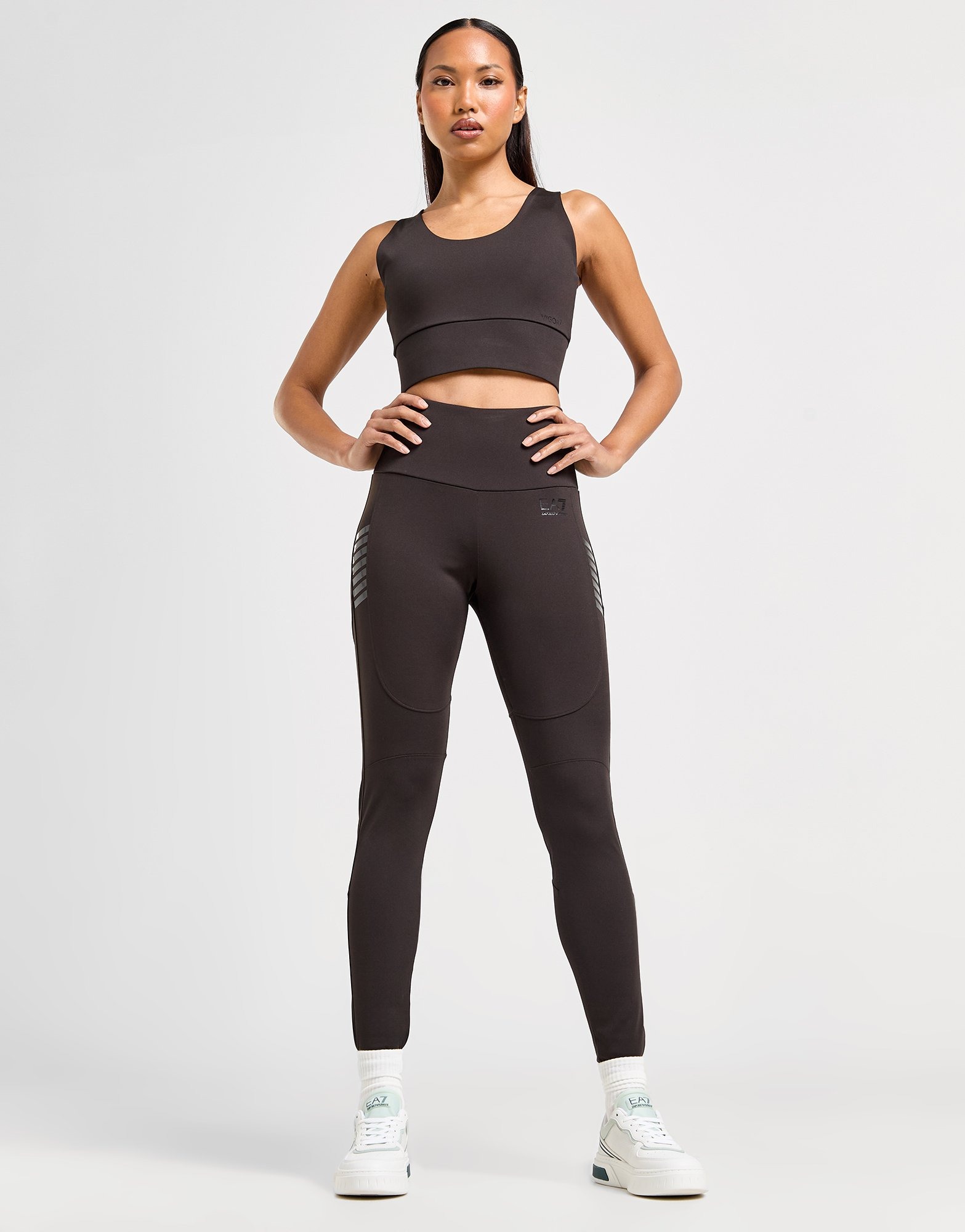 Black Emporio Armani EA7 Vigor High Waist Tight | JD Sports UK