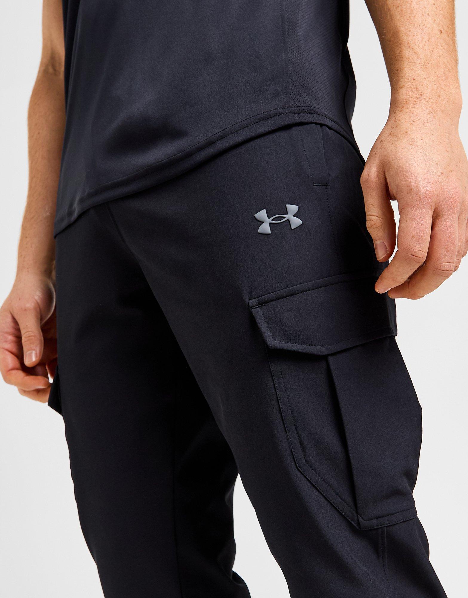 Black Under Armour Woven Wordmark Cargo Track Pants - JD Sports Global