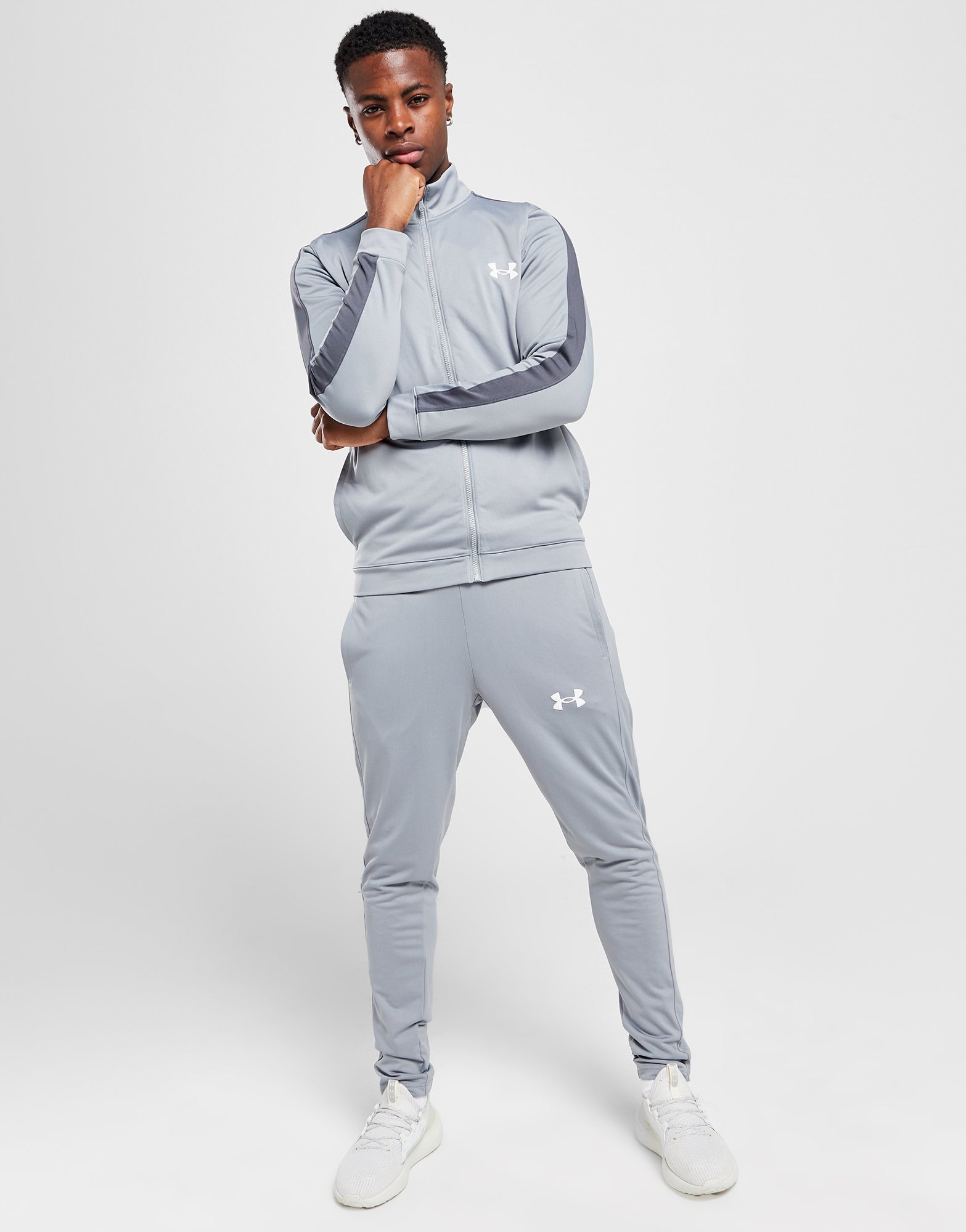 Grey Under Armour Poly Tracksuit - JD Sports NZ