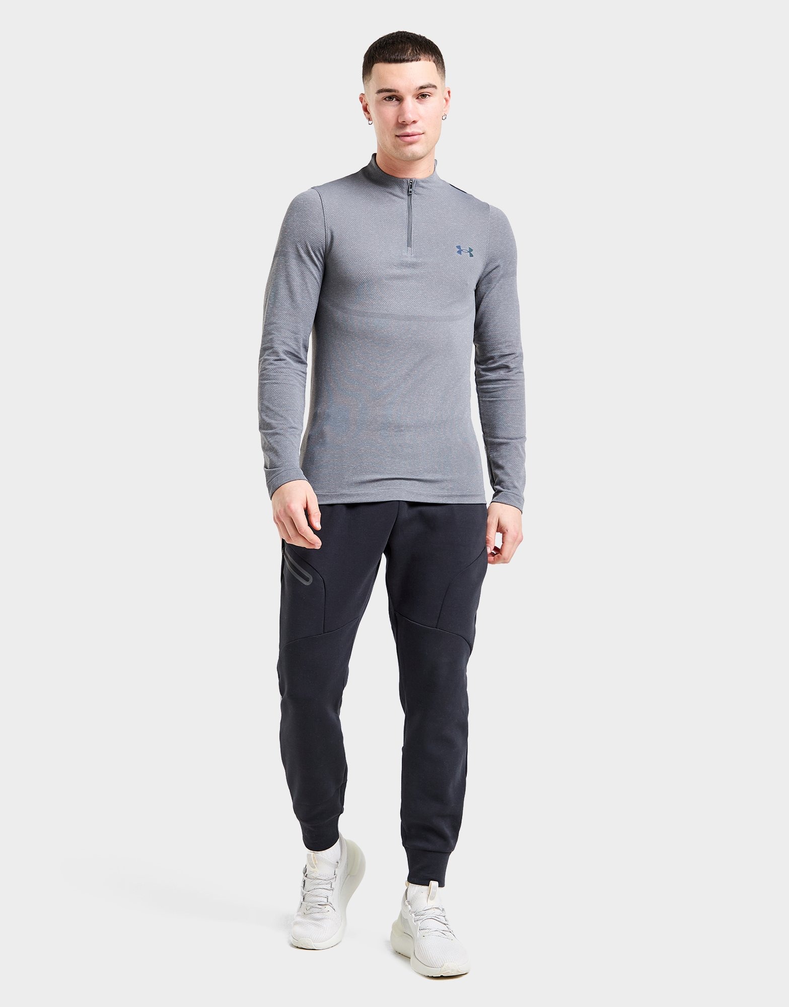 Grey Under Armour Rush 1/4 Zip Top | JD Sports UK