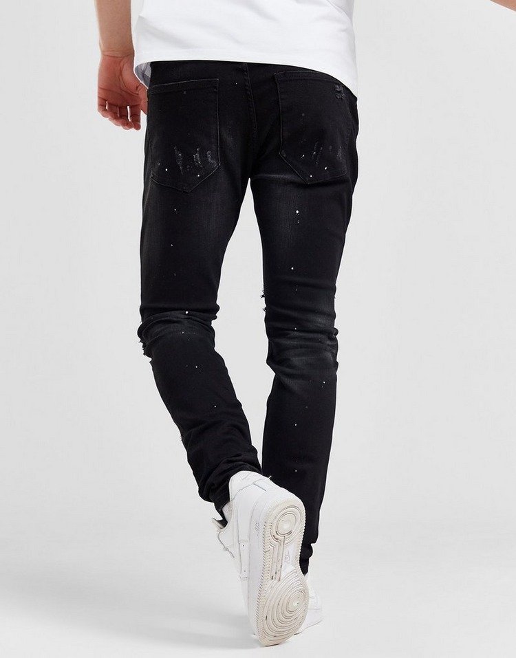 Black Alessandro Zavetti Rinalo Stud Denim Jeans | JD Sports UK