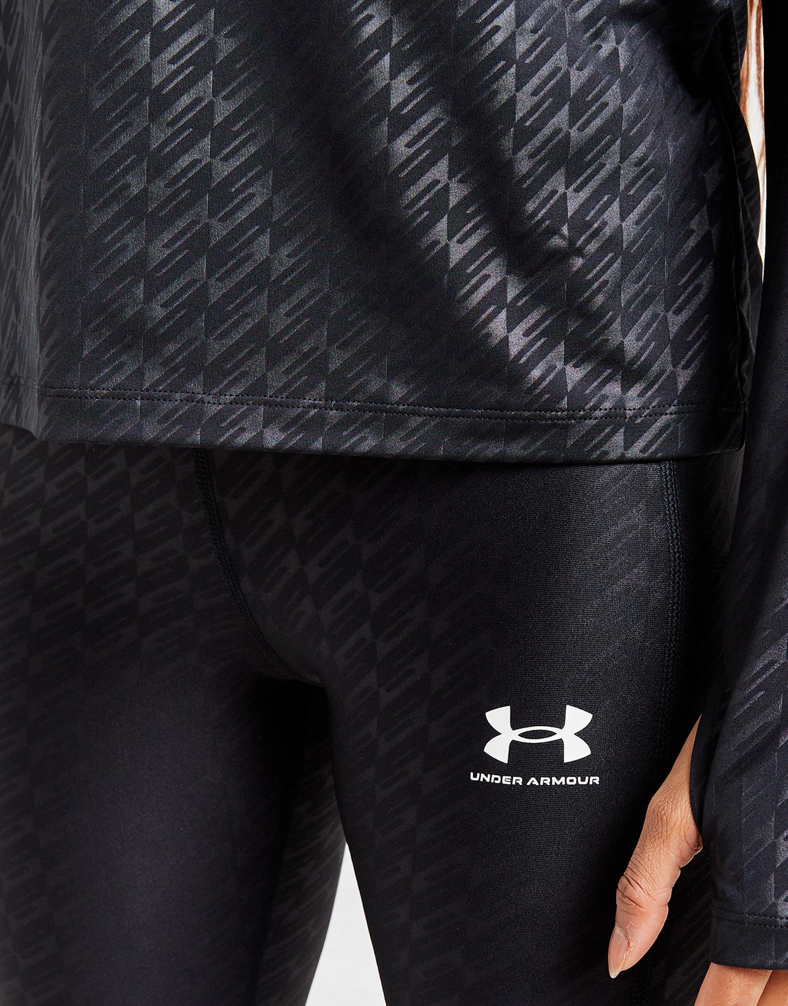 Black Under Armour Emboss All Over Print Tights