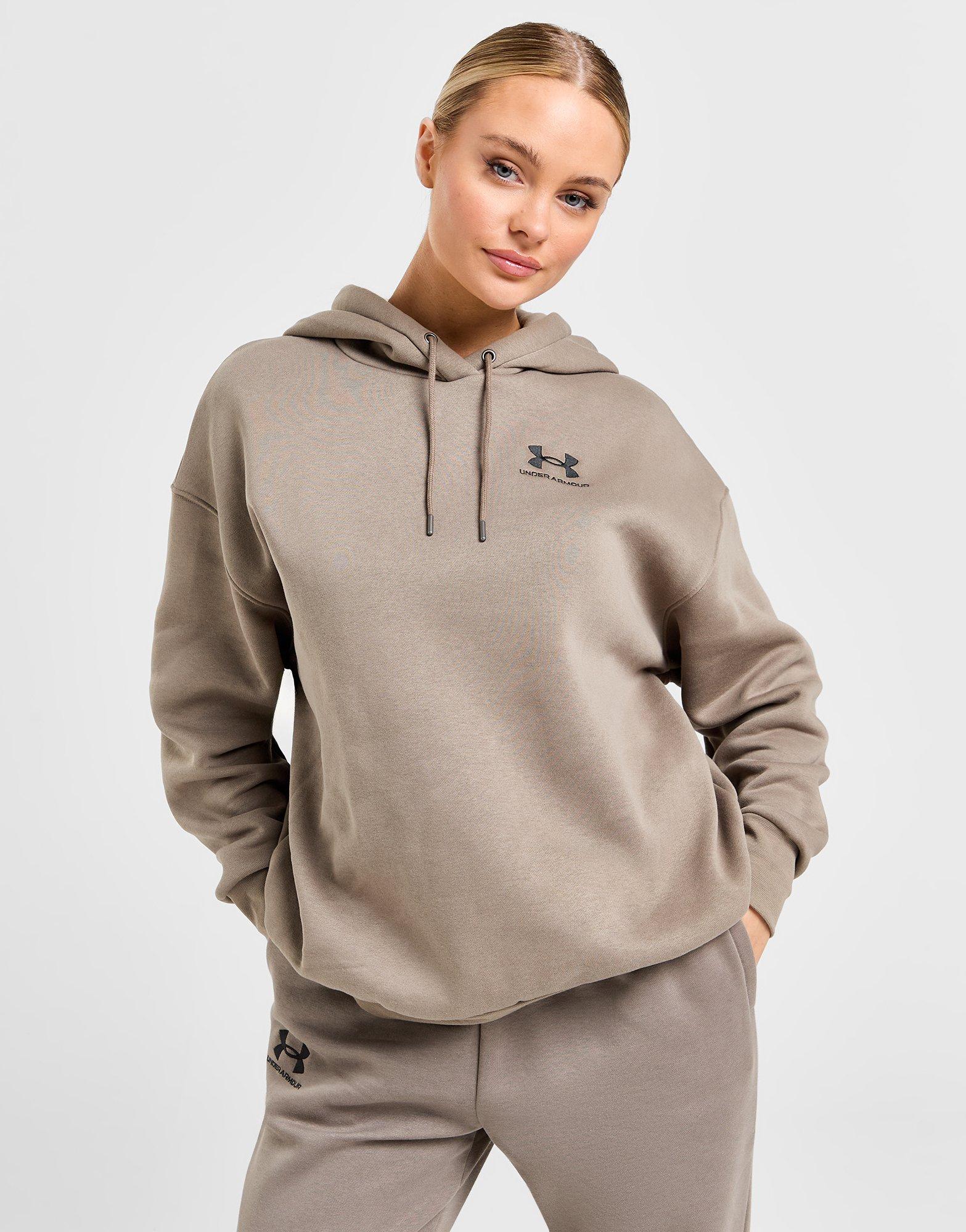 Brown Under Armour Essential Fleece Oversized Hoodie - JD Sports Global