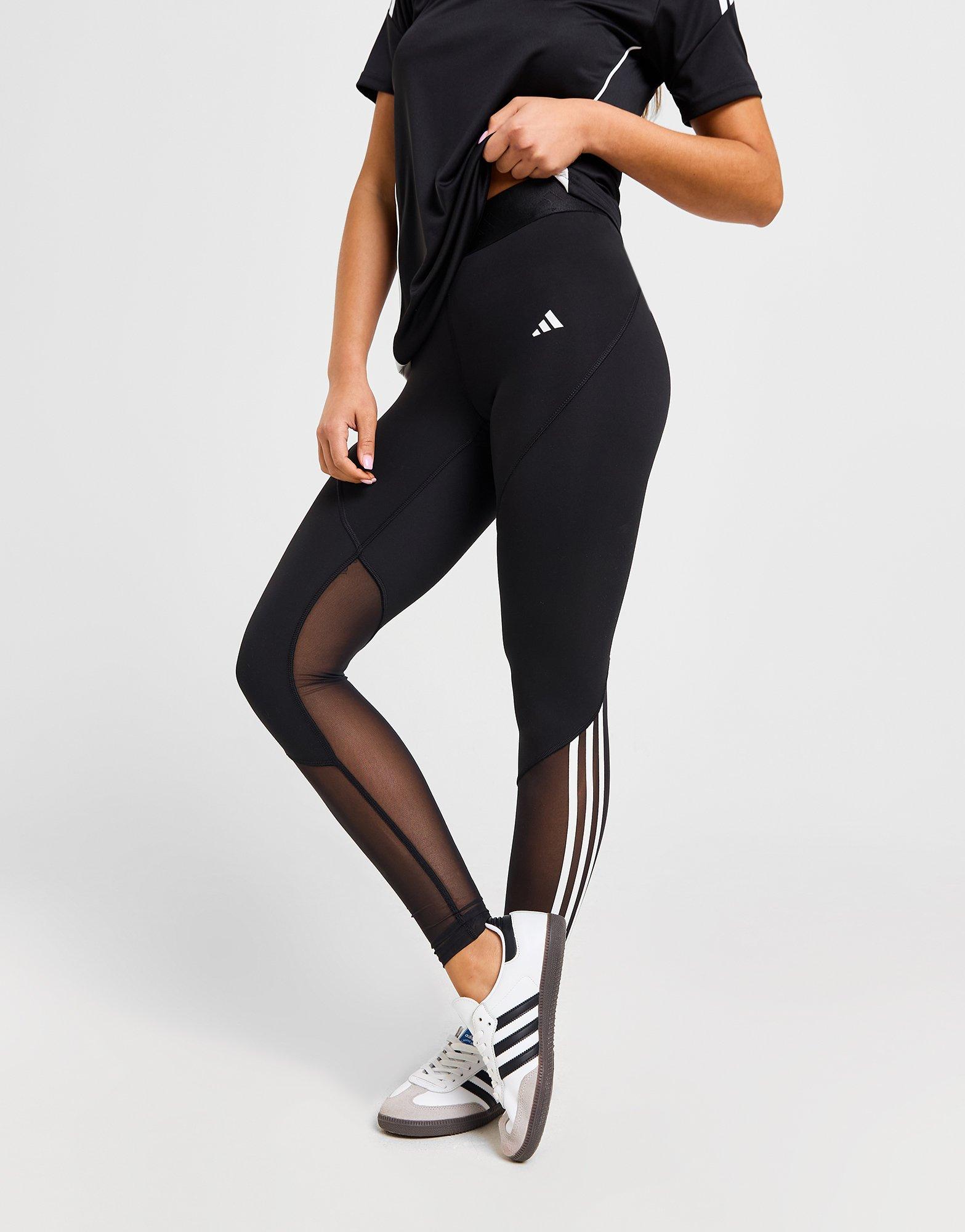 Faulty Adidas 3 Stripes Womens Black Leggings Gym pants size  8,10,12,14,16,18