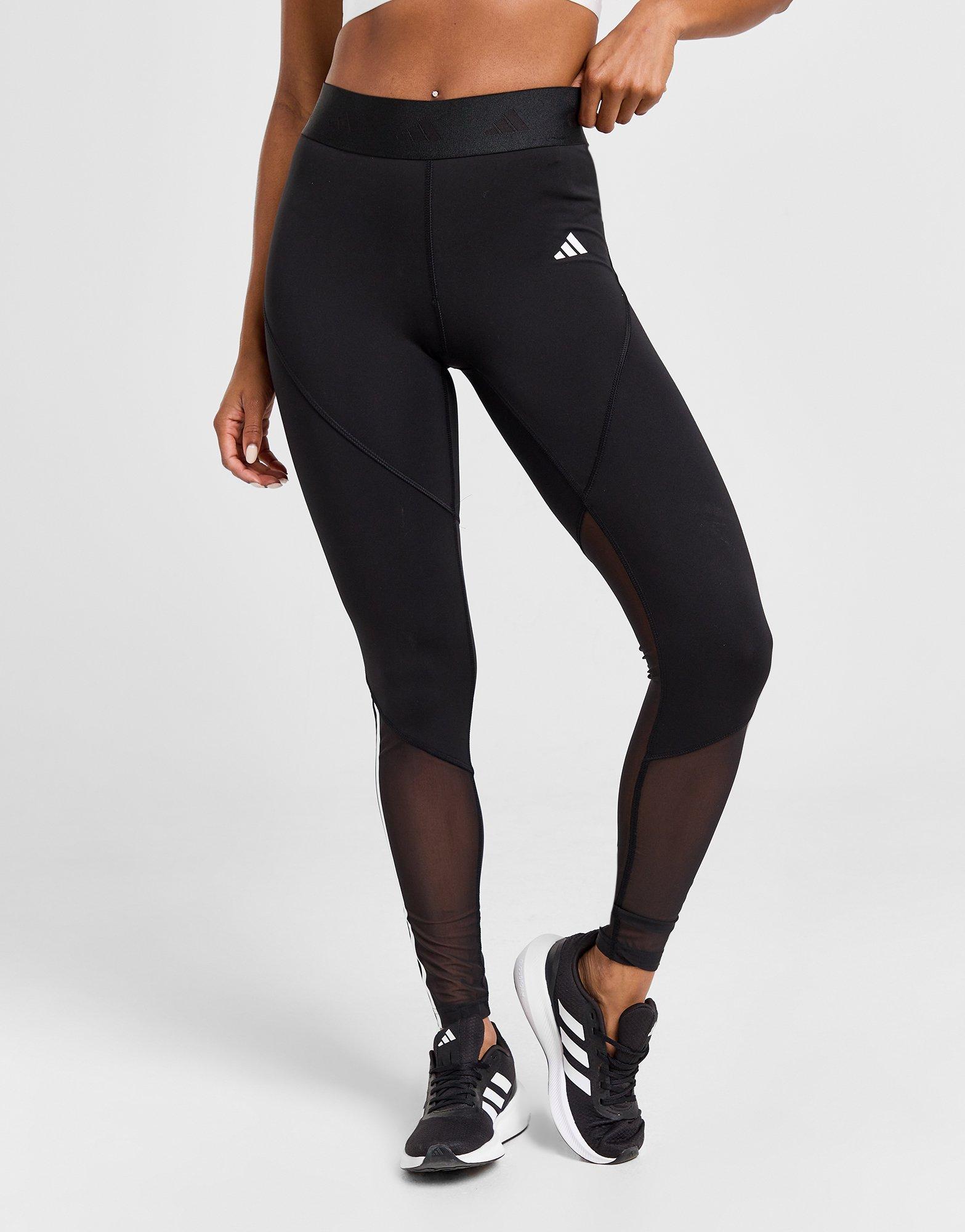 Adidas 3 Stripe Mesh Leggings Black