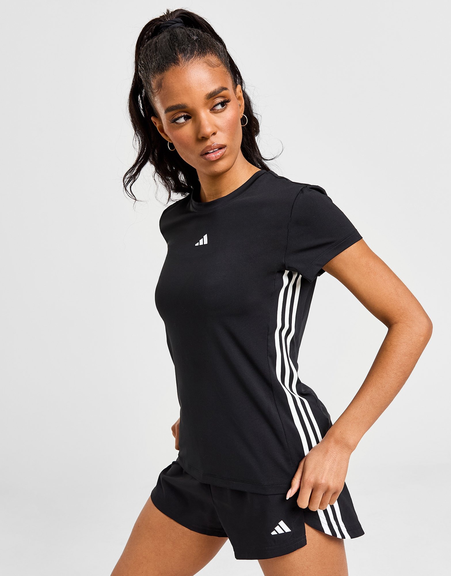 Black adidas Hyperglam Short Sleeve T-Shirt | JD Sports UK