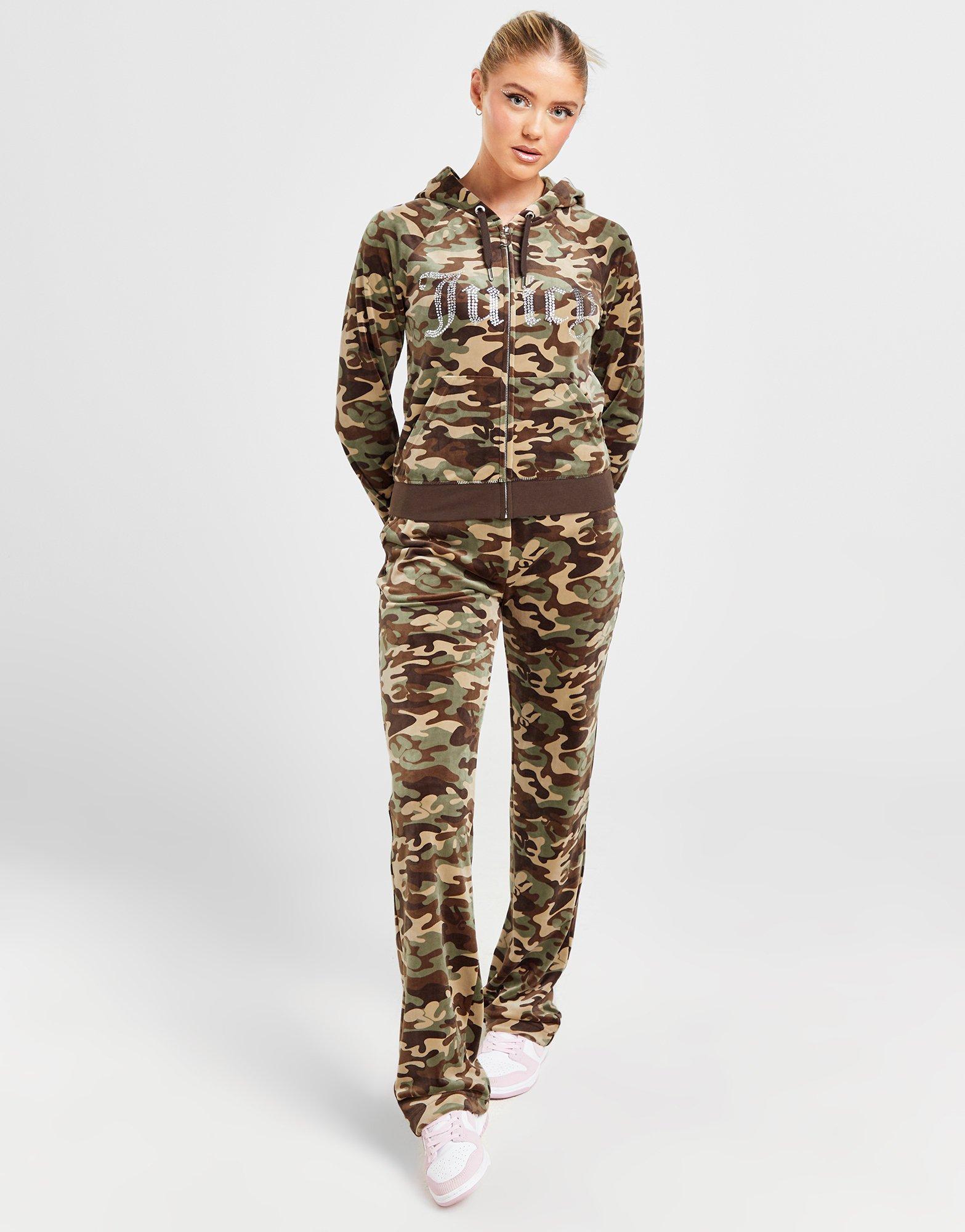 Juicy Couture Diamante Velour Camo Track Pants