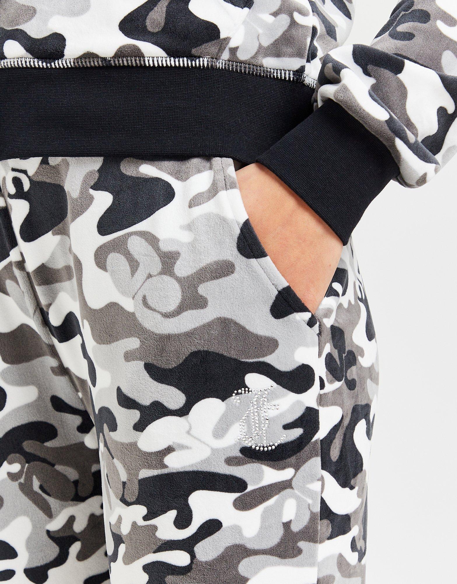 JUICY COUTURE Diamante Velour Camo Track Pants