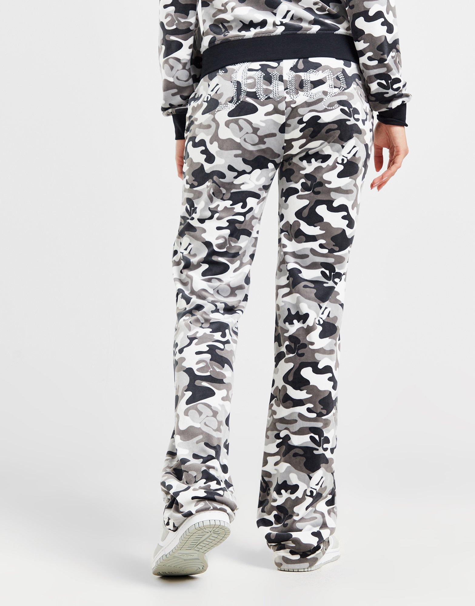 JUICY COUTURE Diamante Velour Camo Track Pants